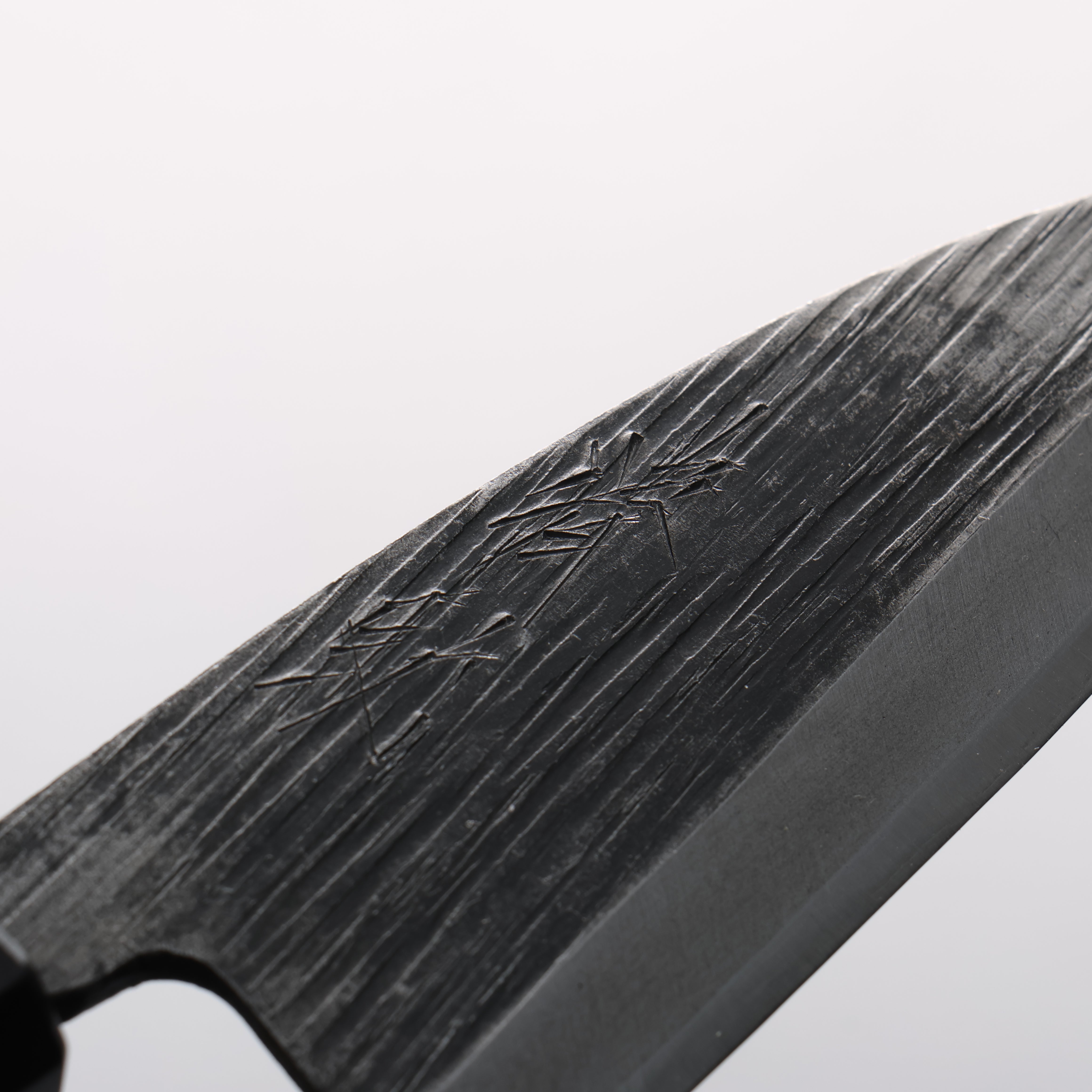 Seisuke Blue Steel No.2 Black Finished Ajikiri 105mm Walnut Handle - Japanny - Best Japanese Knife