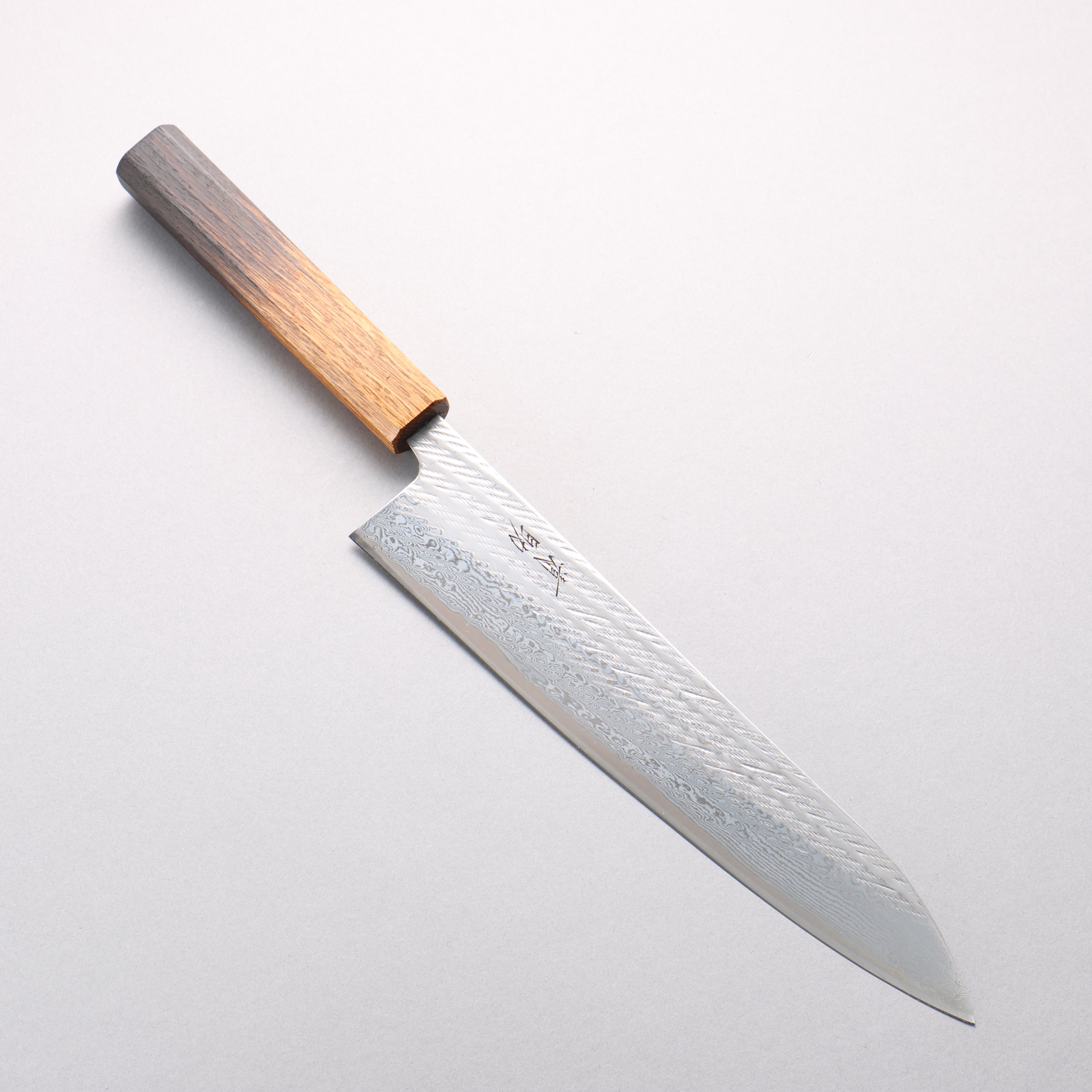 Seisuke AUS10 Damascus Rope Pattern Gyuto 240mm Burnt Oak Handle - Japanny - Best Japanese Knife