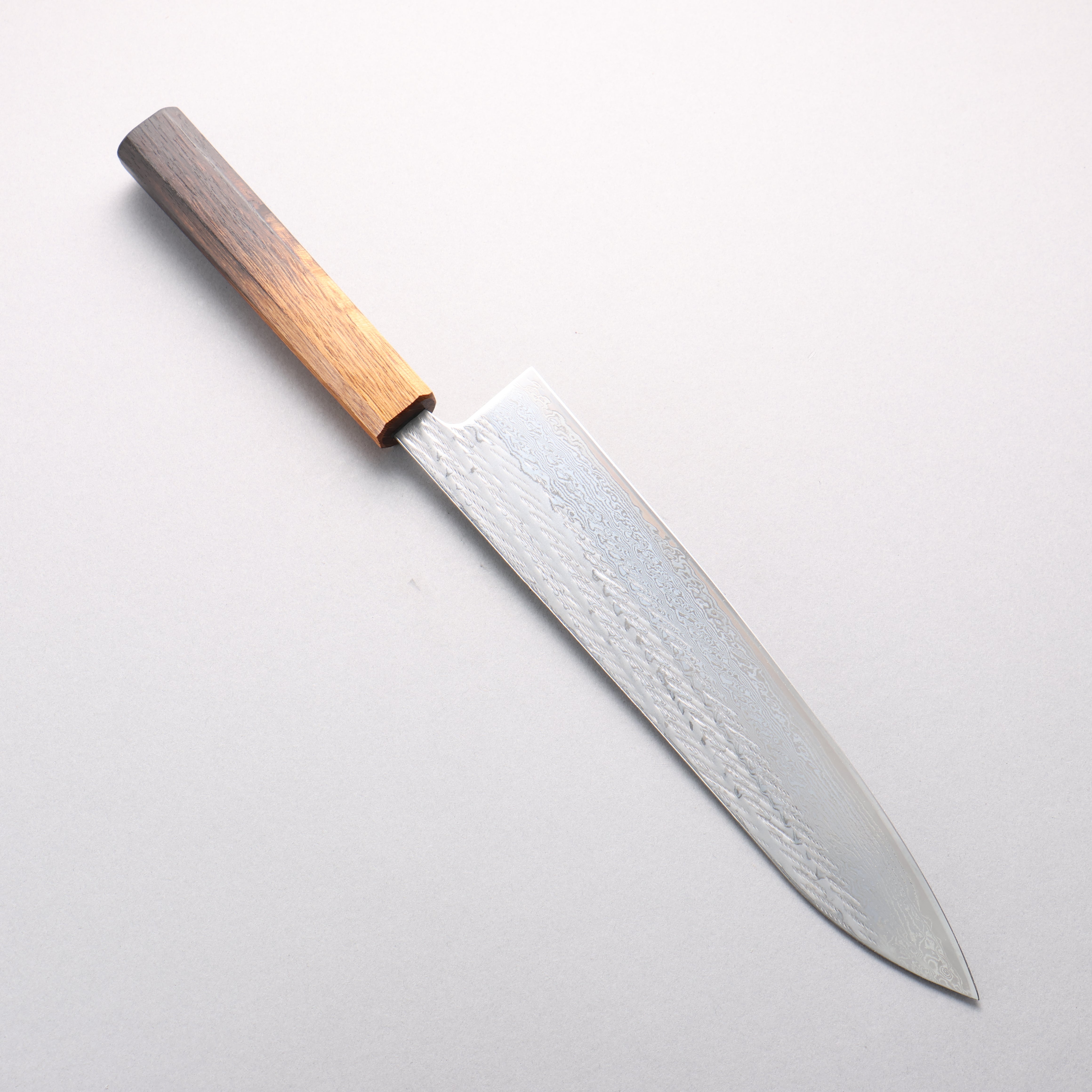 Seisuke AUS10 Damascus Rope Pattern Gyuto 240mm Burnt Oak Handle - Japanny - Best Japanese Knife