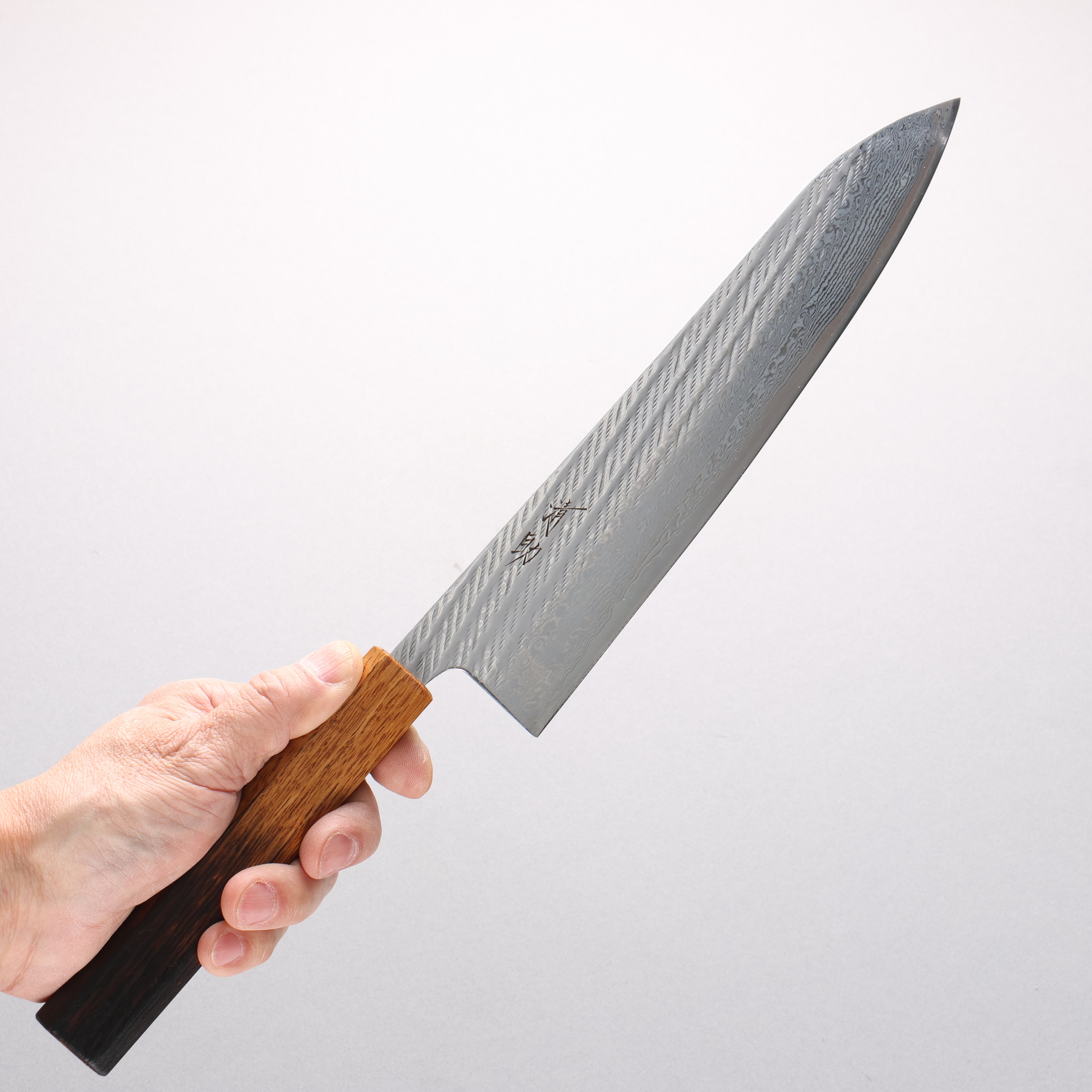 Seisuke AUS10 Damascus Rope Pattern Gyuto 240mm Burnt Oak Handle - Japanny - Best Japanese Knife