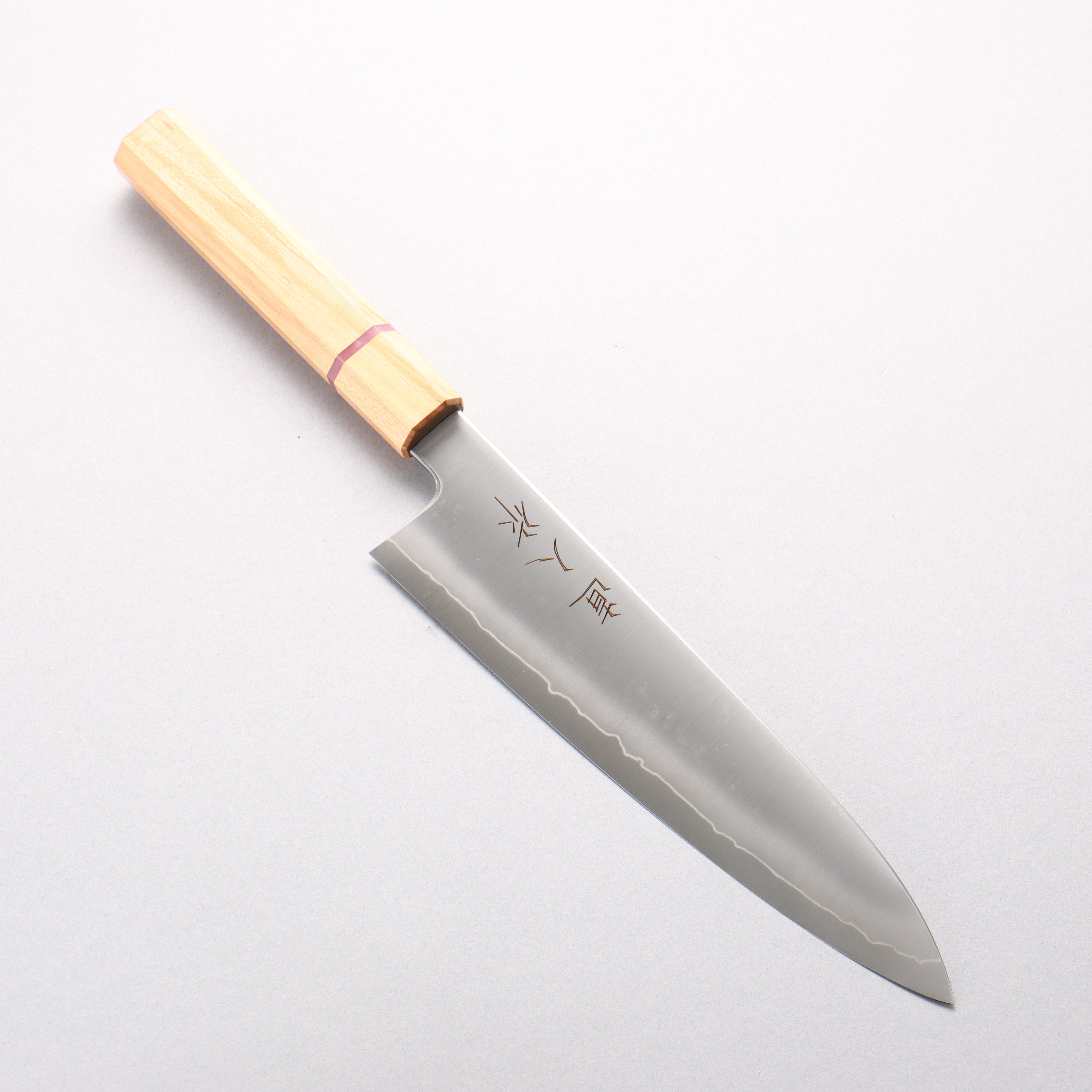 Naohito Myojin Cobalt Special Steel Gyuto 210mm Cherry Wood (Pink Ring) Handle - Japanny - Best Japanese Knife