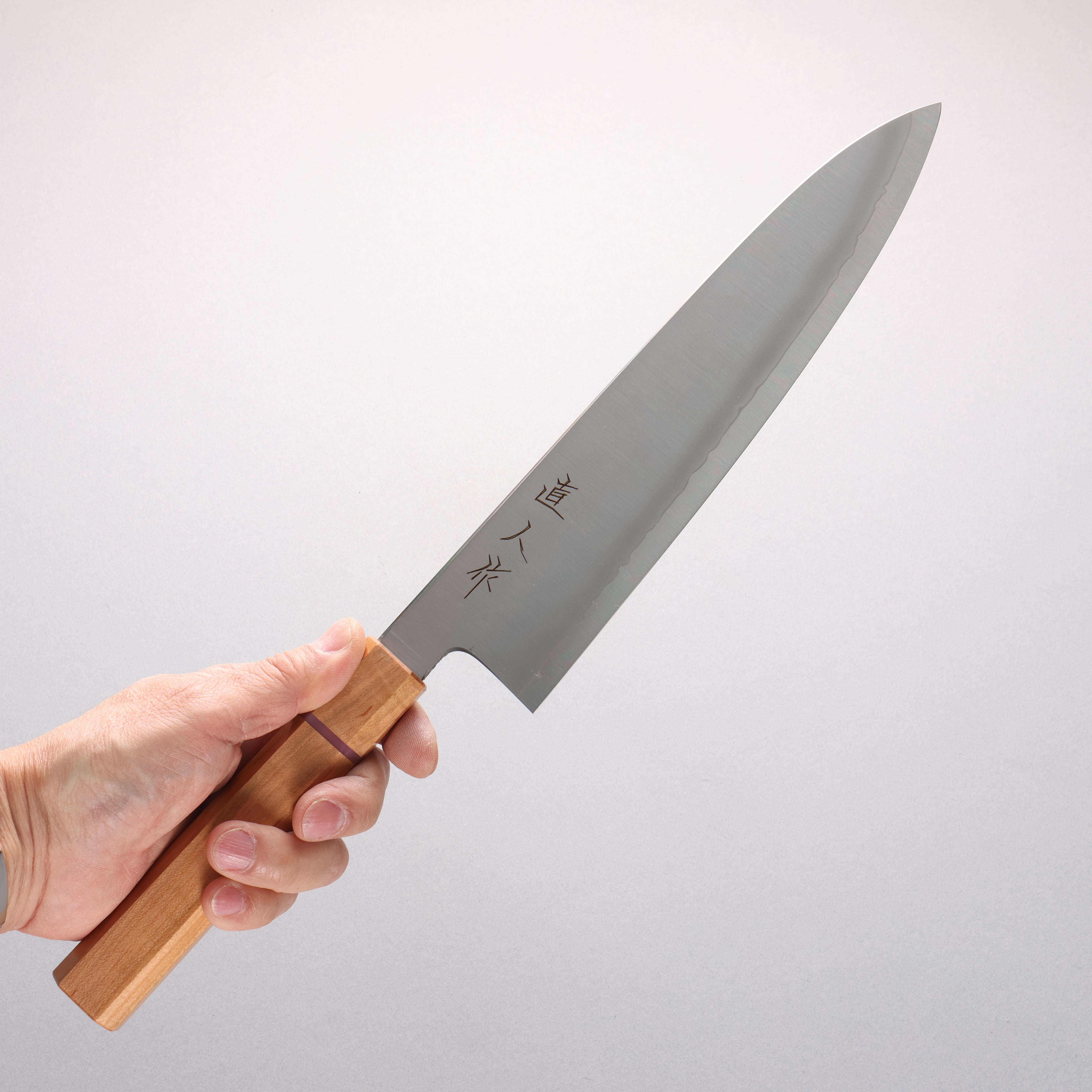 Naohito Myojin Cobalt Special Steel Gyuto 240mm Cherry Wood (Pink Ring) Handle - Japanny - Best Japanese Knife