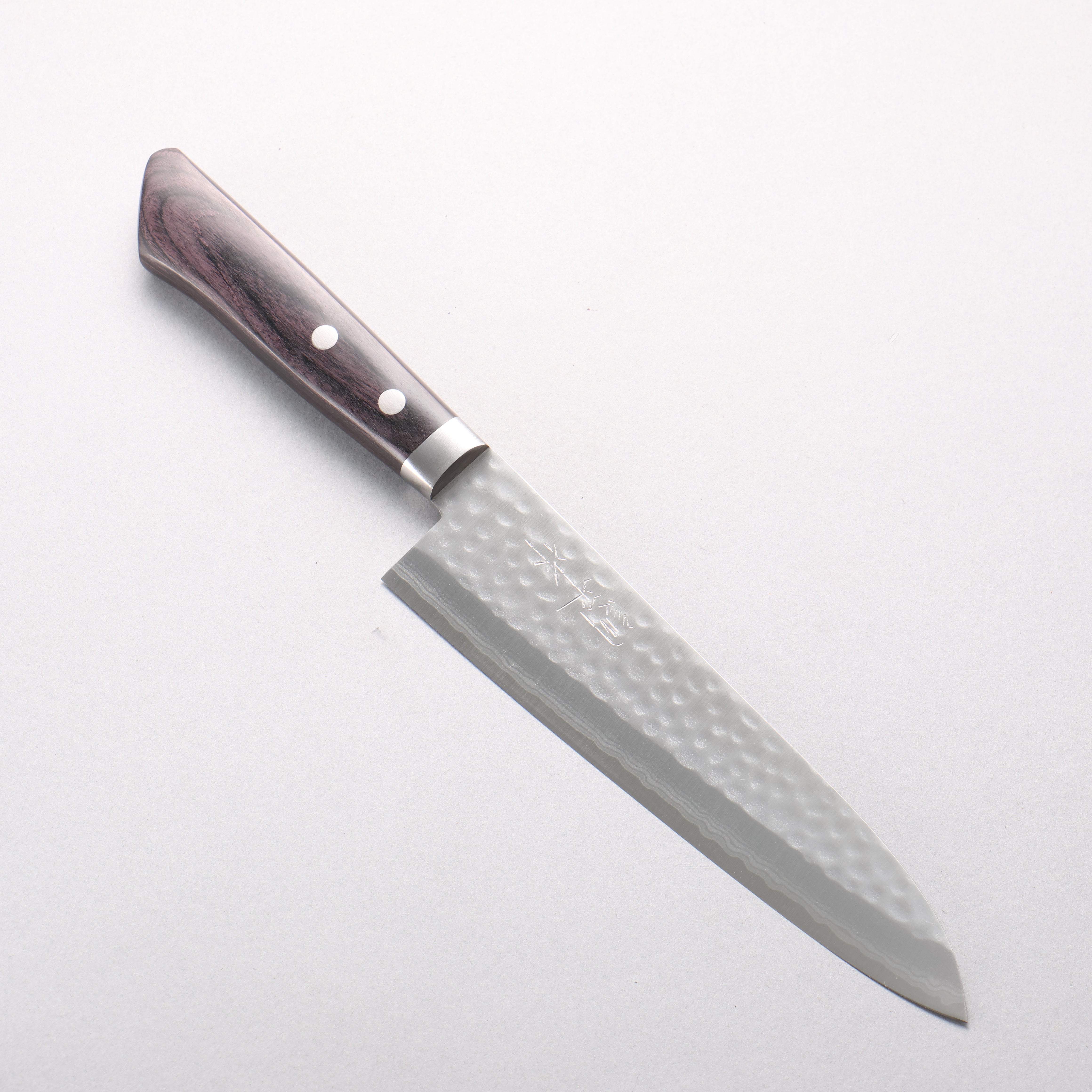 Kunihira Kokuryu VG10 Hammered Damascus Gyuto 180mm Black Pakka wood Handle - Japanny - Best Japanese Knife