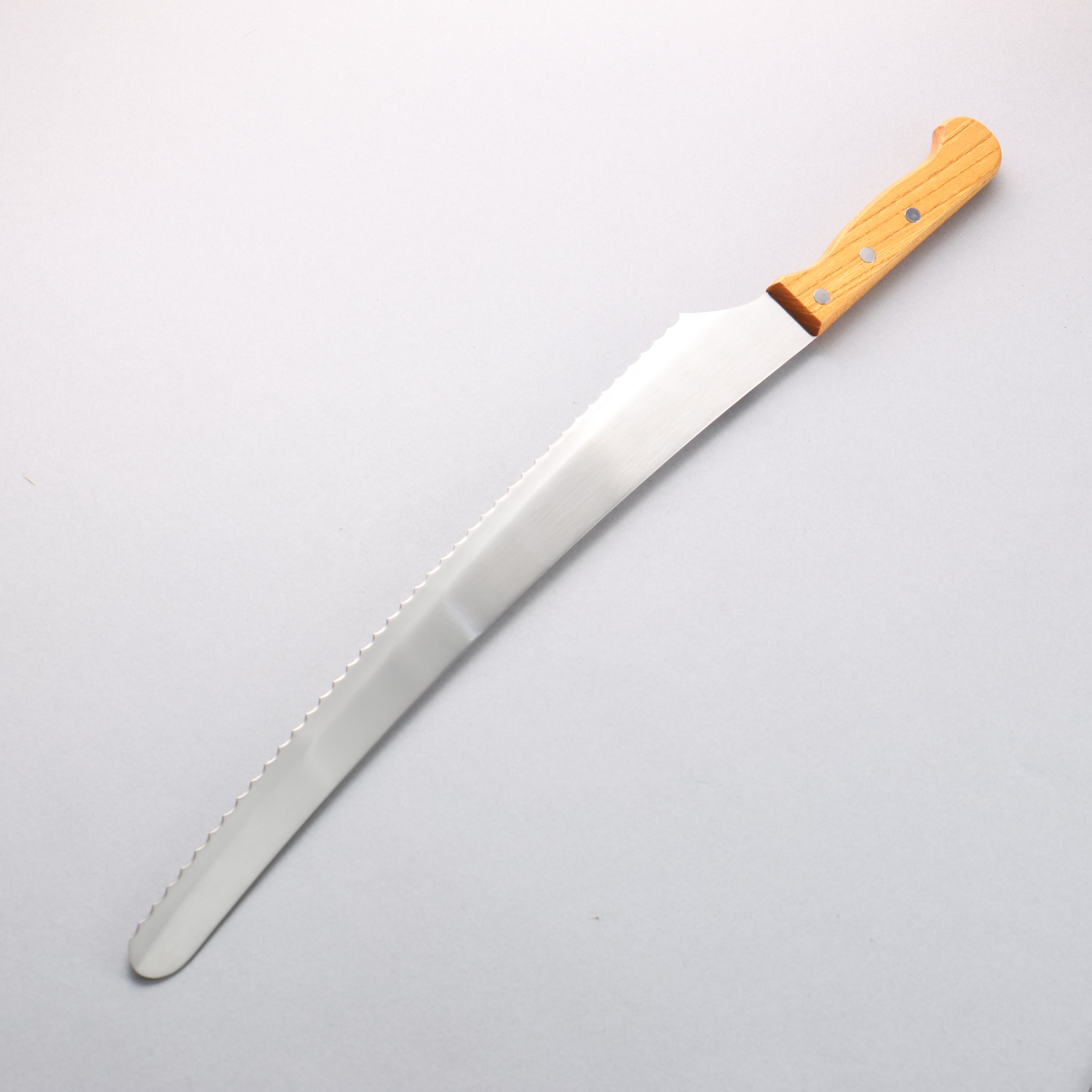 Nisaku Stainless Steel Serrated Bread Knife 360mm Natural wood Handle - Japanny - Best Japanese Knife