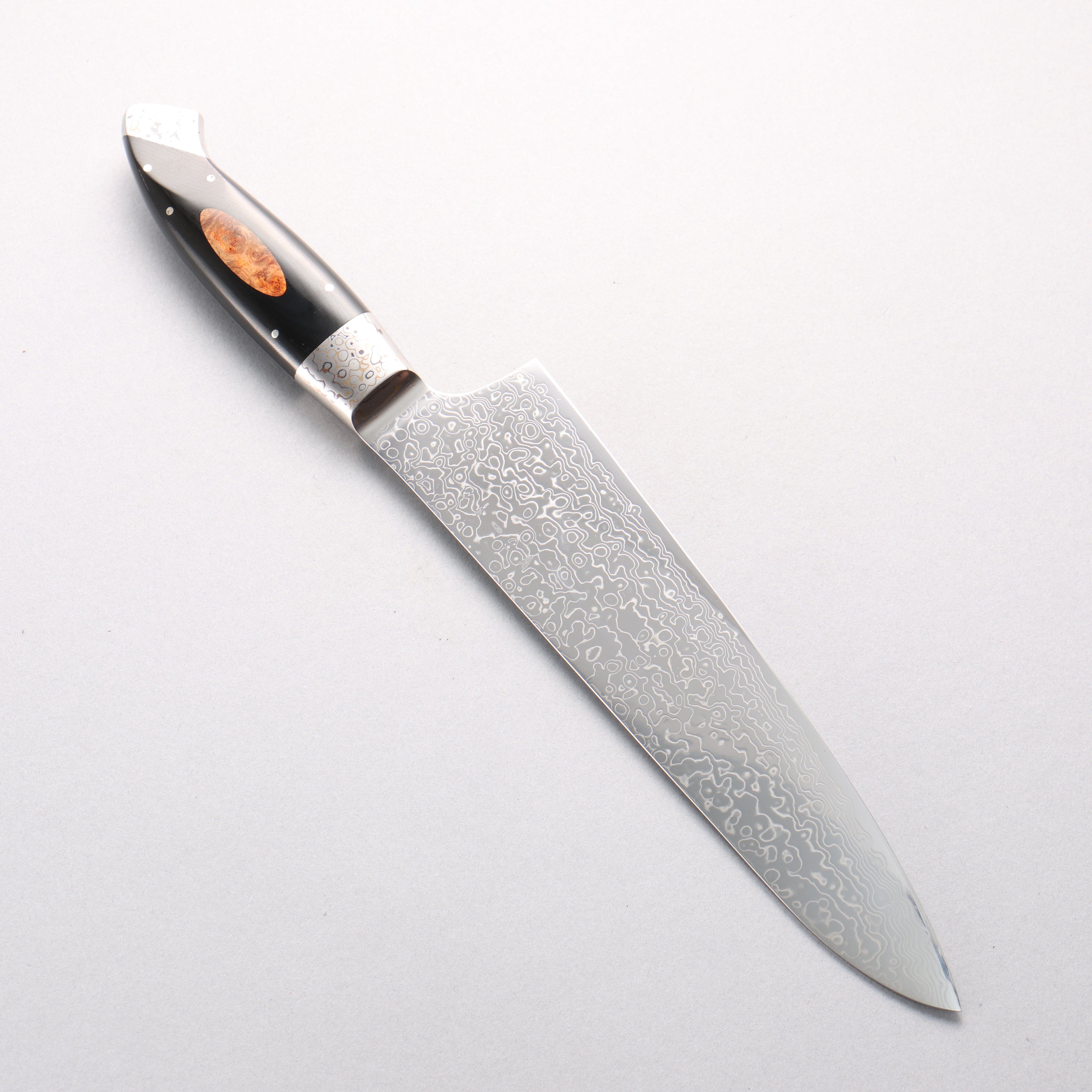 Kajin VG10 Damascus Gyuto 210mm Black Micarta (Wood Inlay) Handle - Japanny - Best Japanese Knife