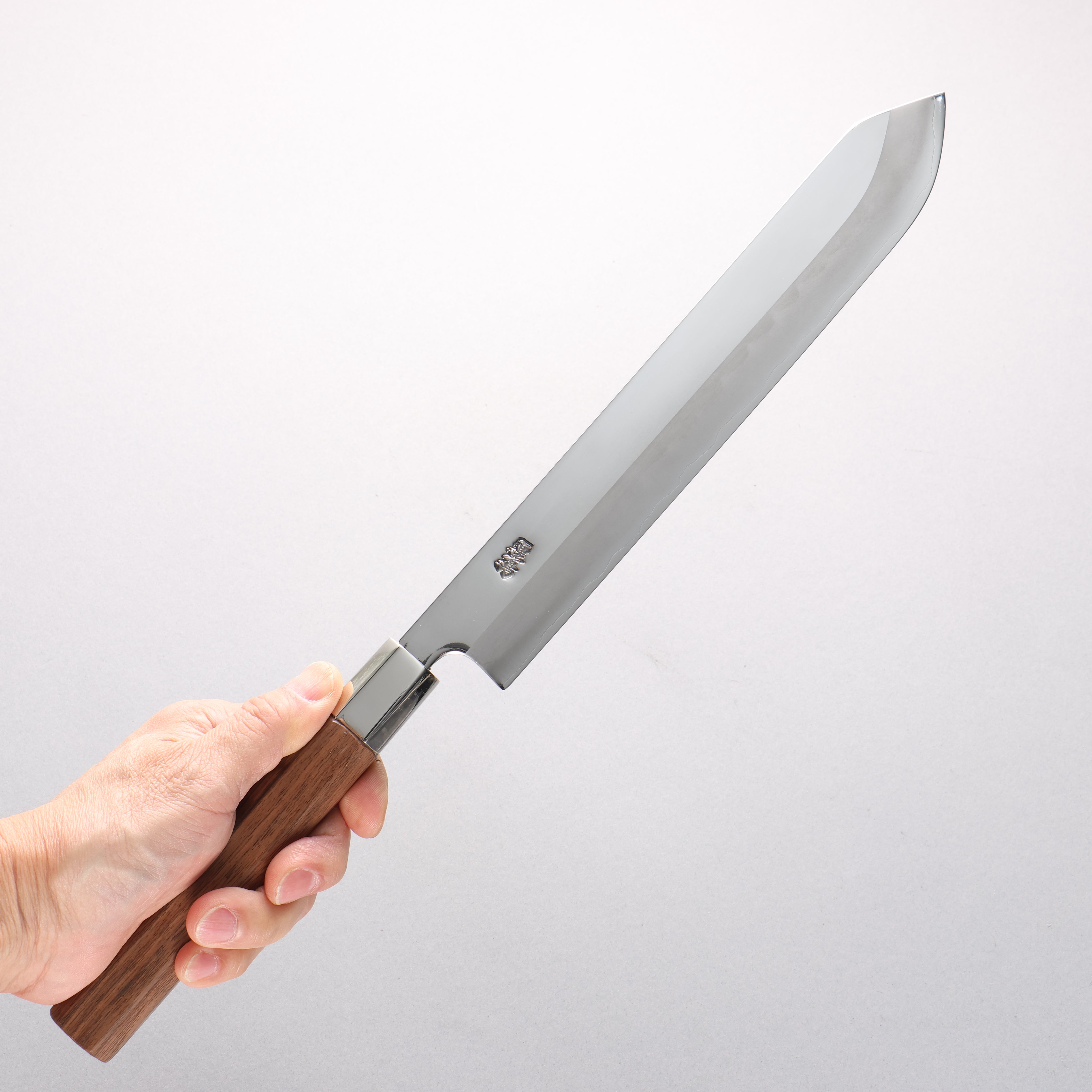 Kurotori Silver Steel No.3 Migaki Finished Bonito Knife 240mm Walnut Handle