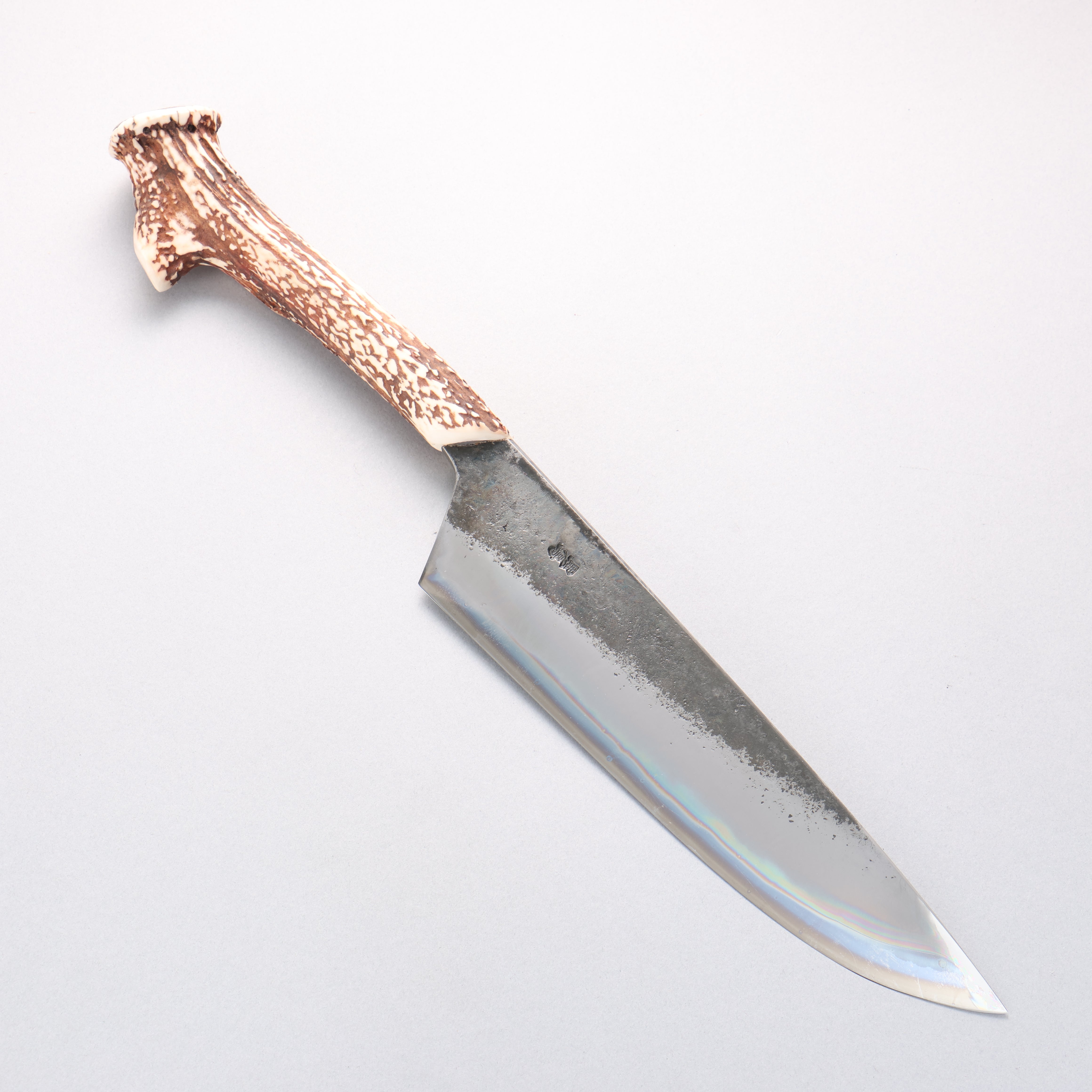 Kurotori Blue Steel No.2 Black Finished Kitchen Knife 240mm White Deer Horn Handle