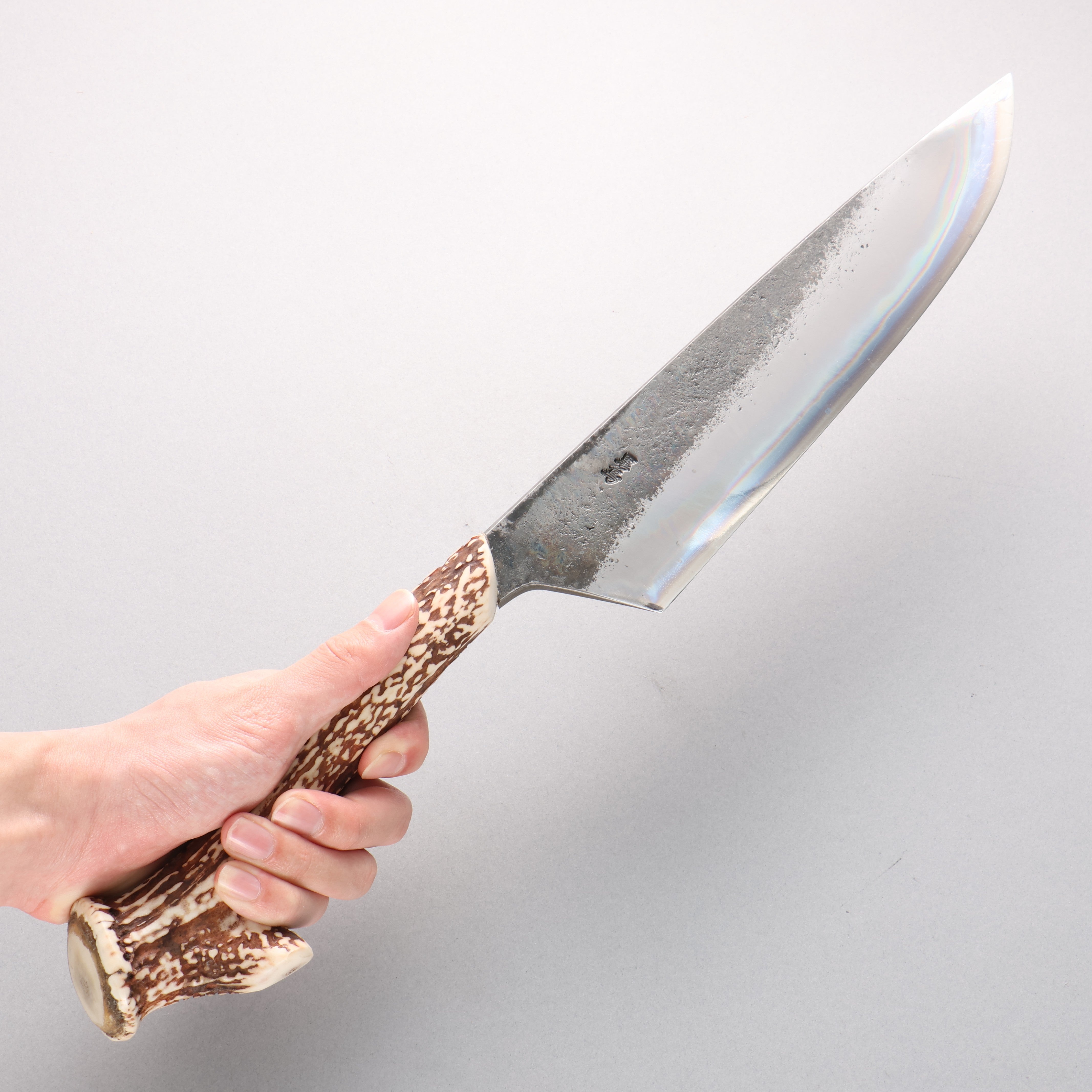 Kurotori Blue Steel No.2 Black Finished Kitchen Knife 240mm White Deer Horn Handle