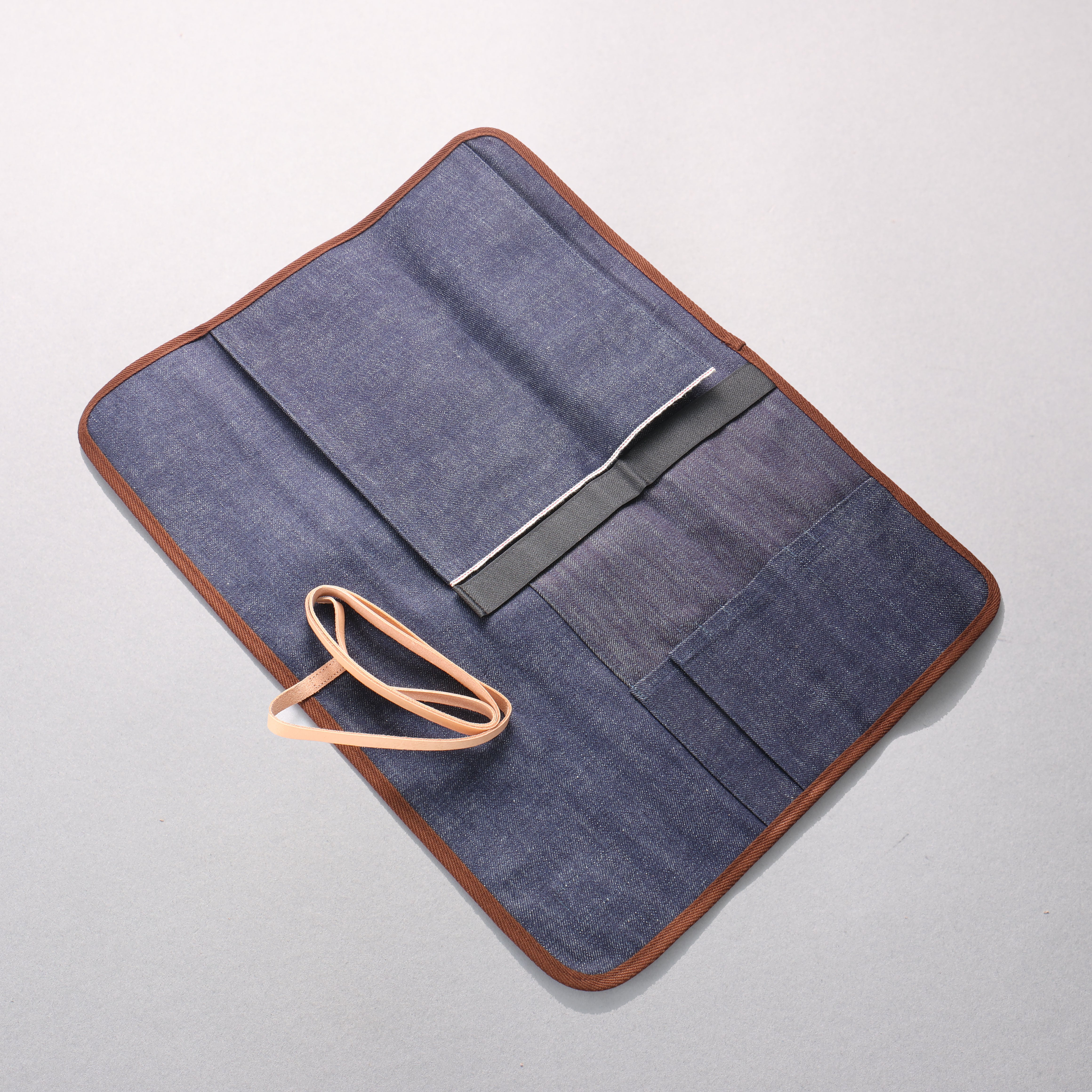West Japan Tools Messerrolle mit 3 Taschen, Stoff, Denim, 390 mm x 510 mm