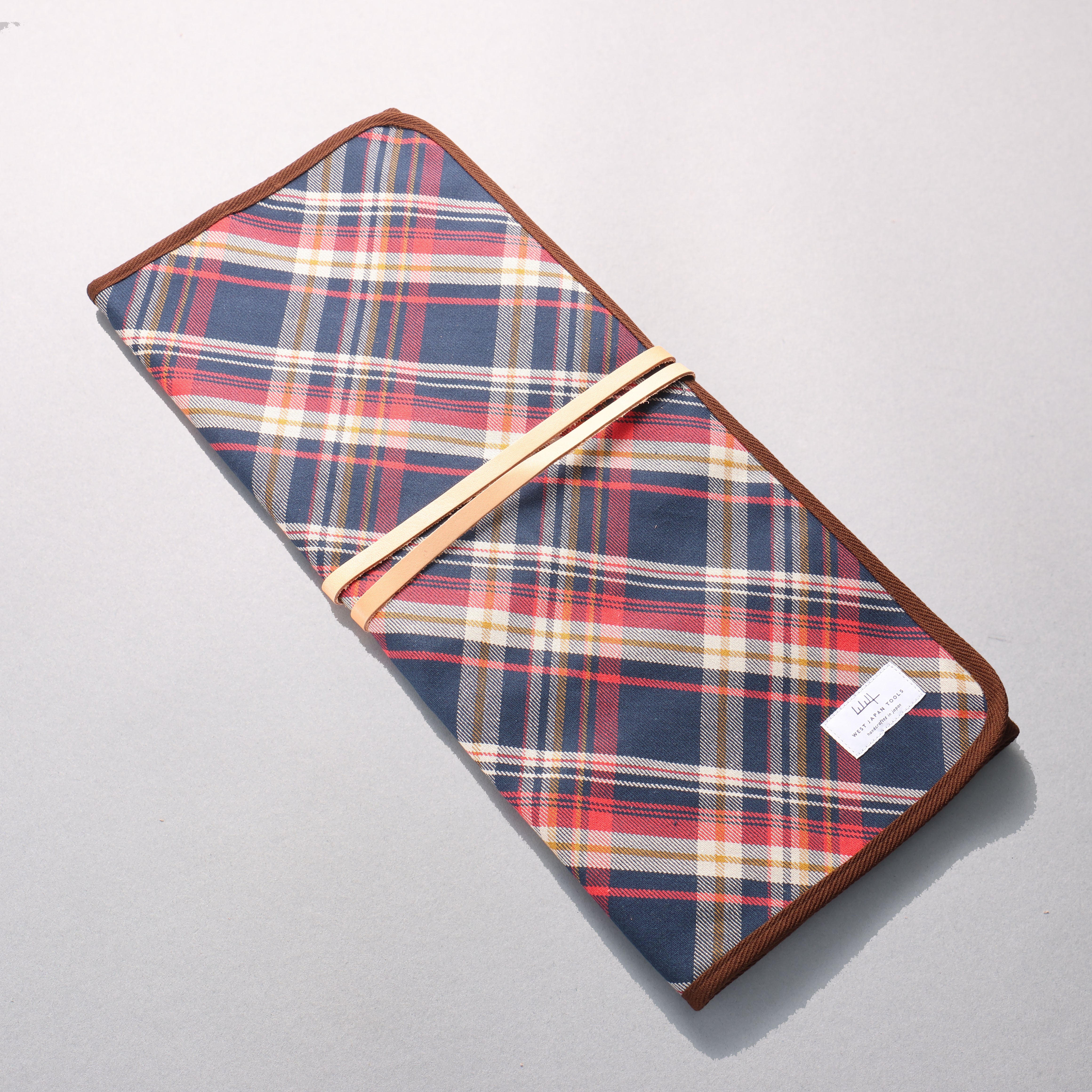 West Japan Tools Knife roll with 6 pockets Cloth Plaid  640mm x 510mm