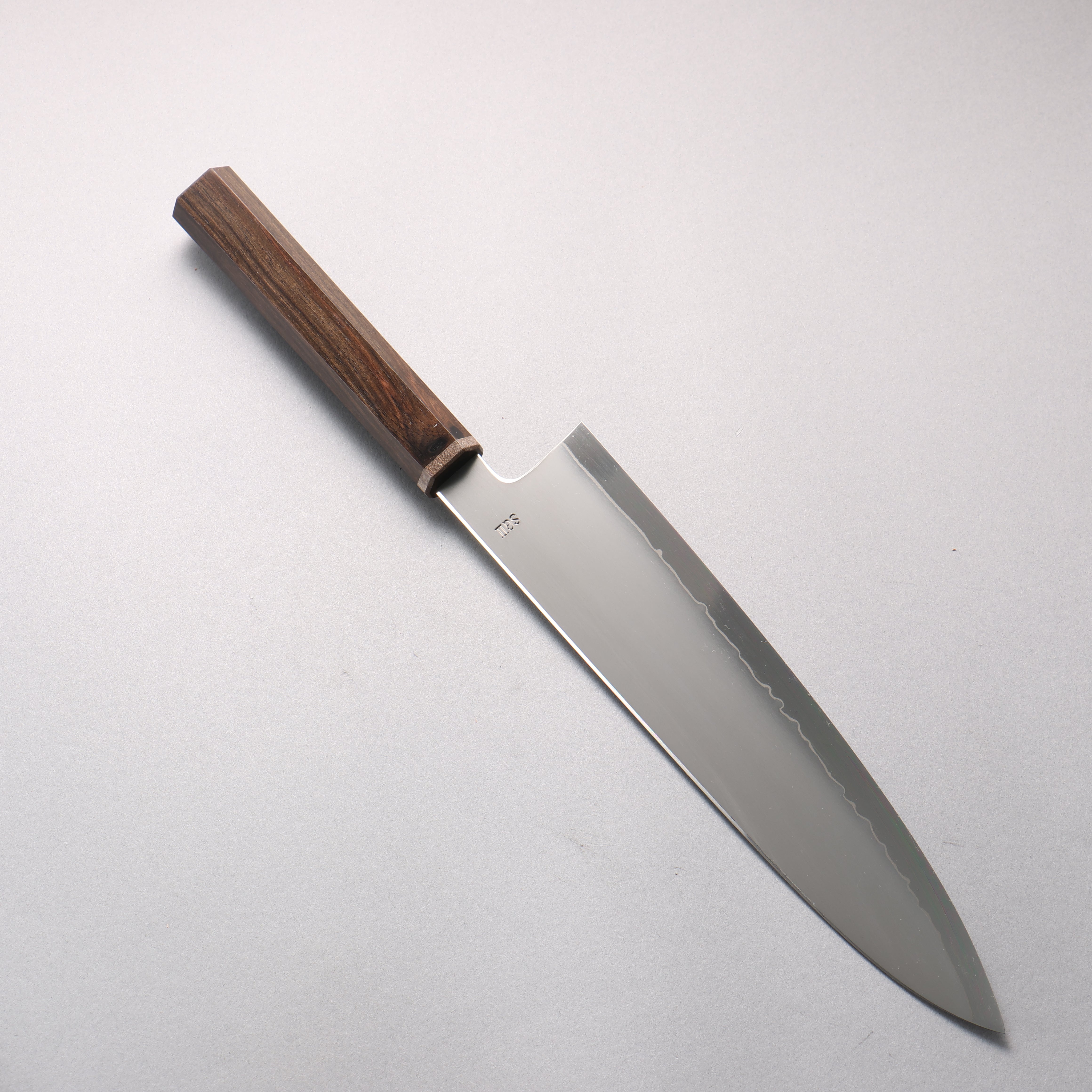 Naohito Myojin SG2 Kasumitogi Gyuto 240mm Striped Ebony (Narrow Ferrule: Black Stabilized Wood) Handle - Japanny - Best Japanese Knife