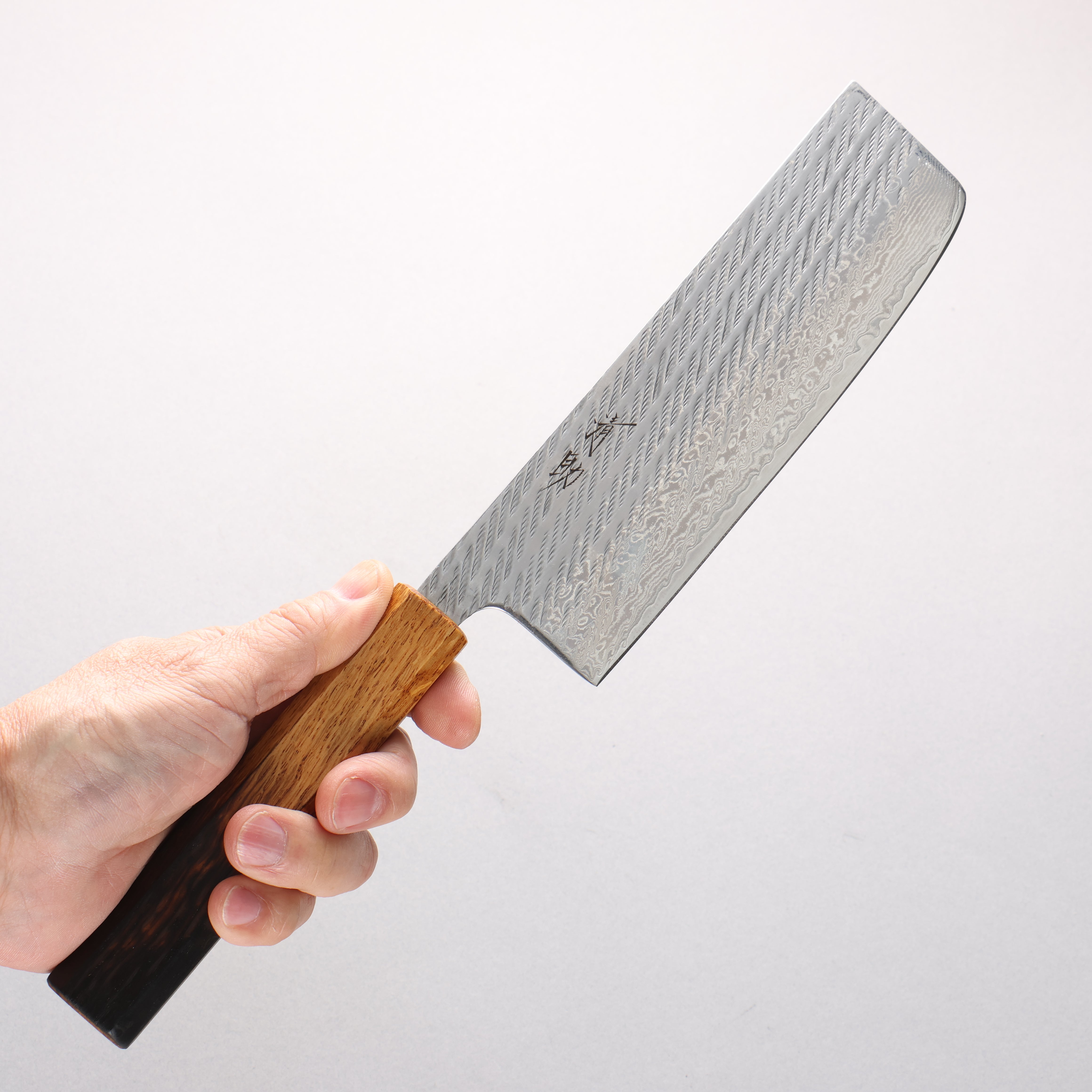 Seisuke AUS10 Damascus Rope Pattern Nakiri 165mm Burnt Oak Handle - Japanny - Best Japanese Knife