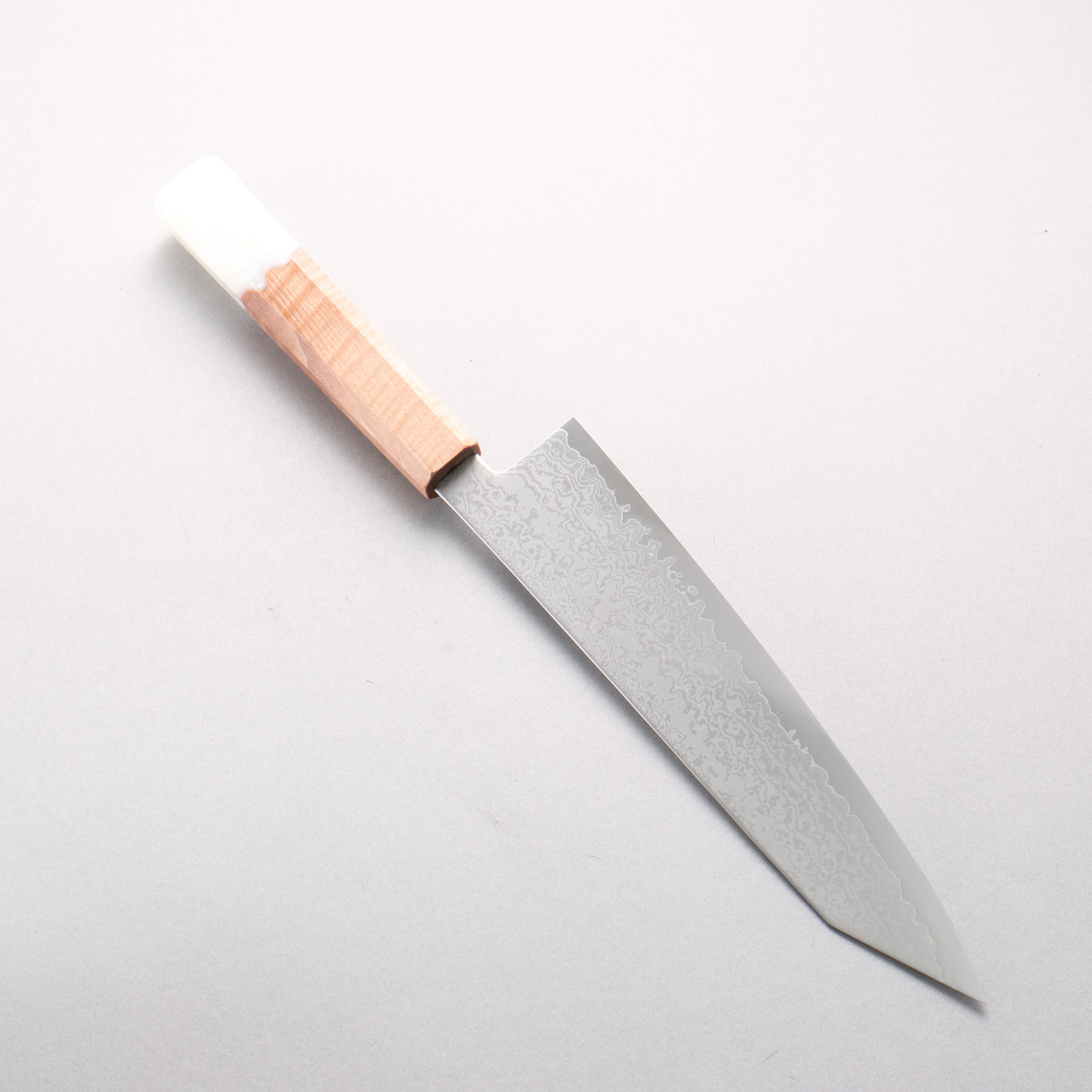 Seisuke VG10 Damascus Kiritsuke Gyuto 210mm Maple with White Resin Handle - Japanny - Best Japanese Knife