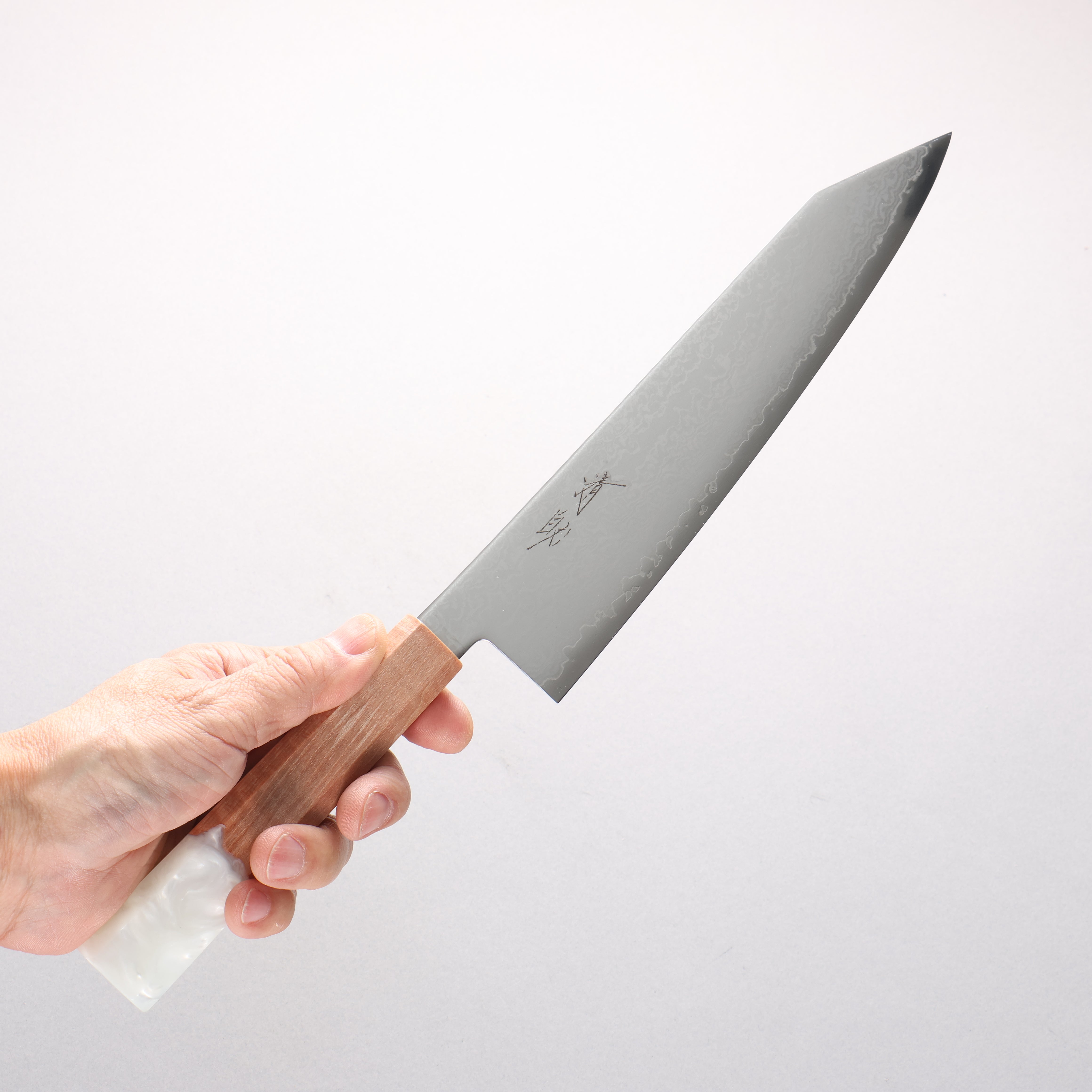 Seisuke VG10 Damascus Kiritsuke Gyuto 210mm Maple with White Resin Handle - Japanny - Best Japanese Knife