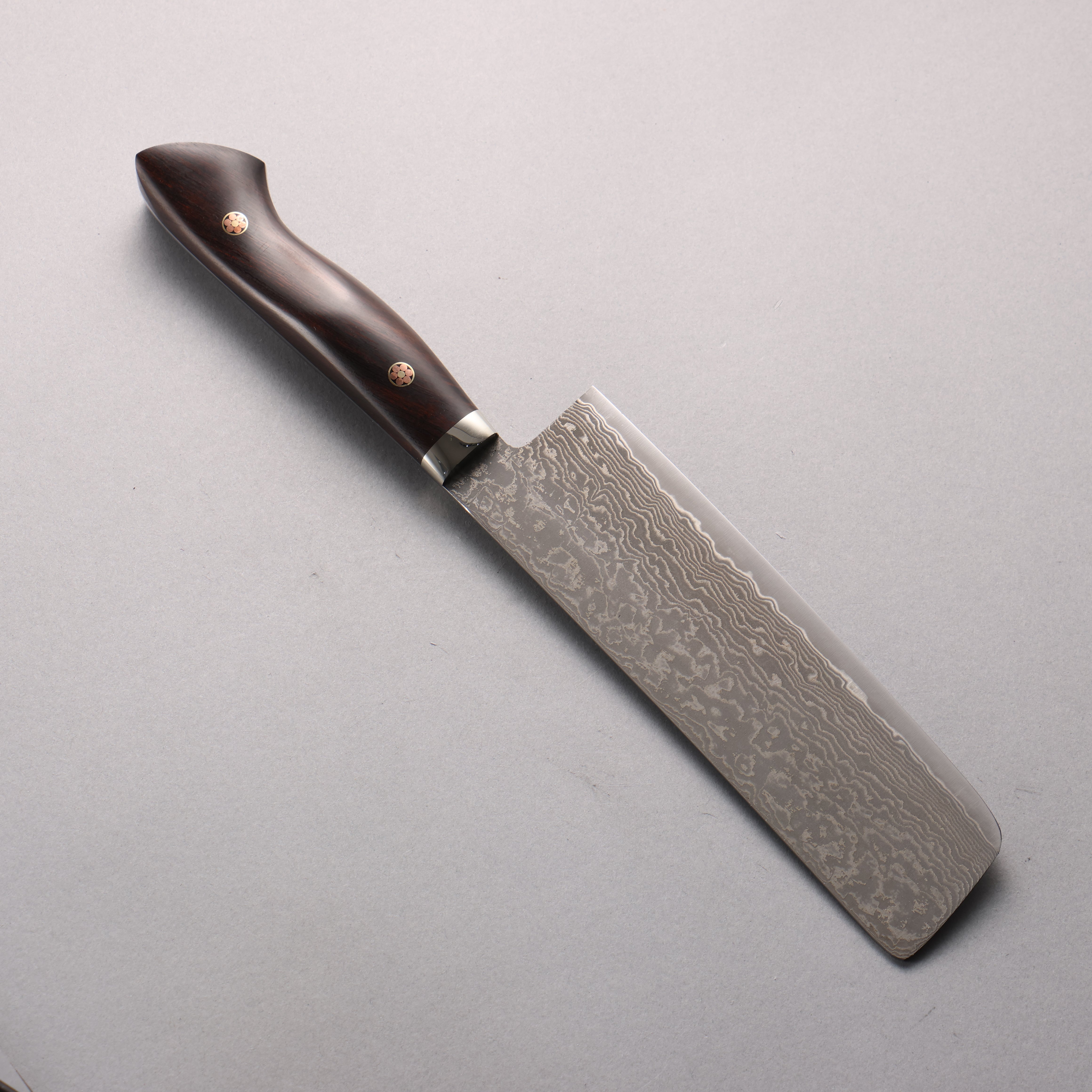 Shigeki Tanaka Amaterasu SG2 Damascus Nakiri 165mm Ironwood Handle - Japanny - Best Japanese Knife