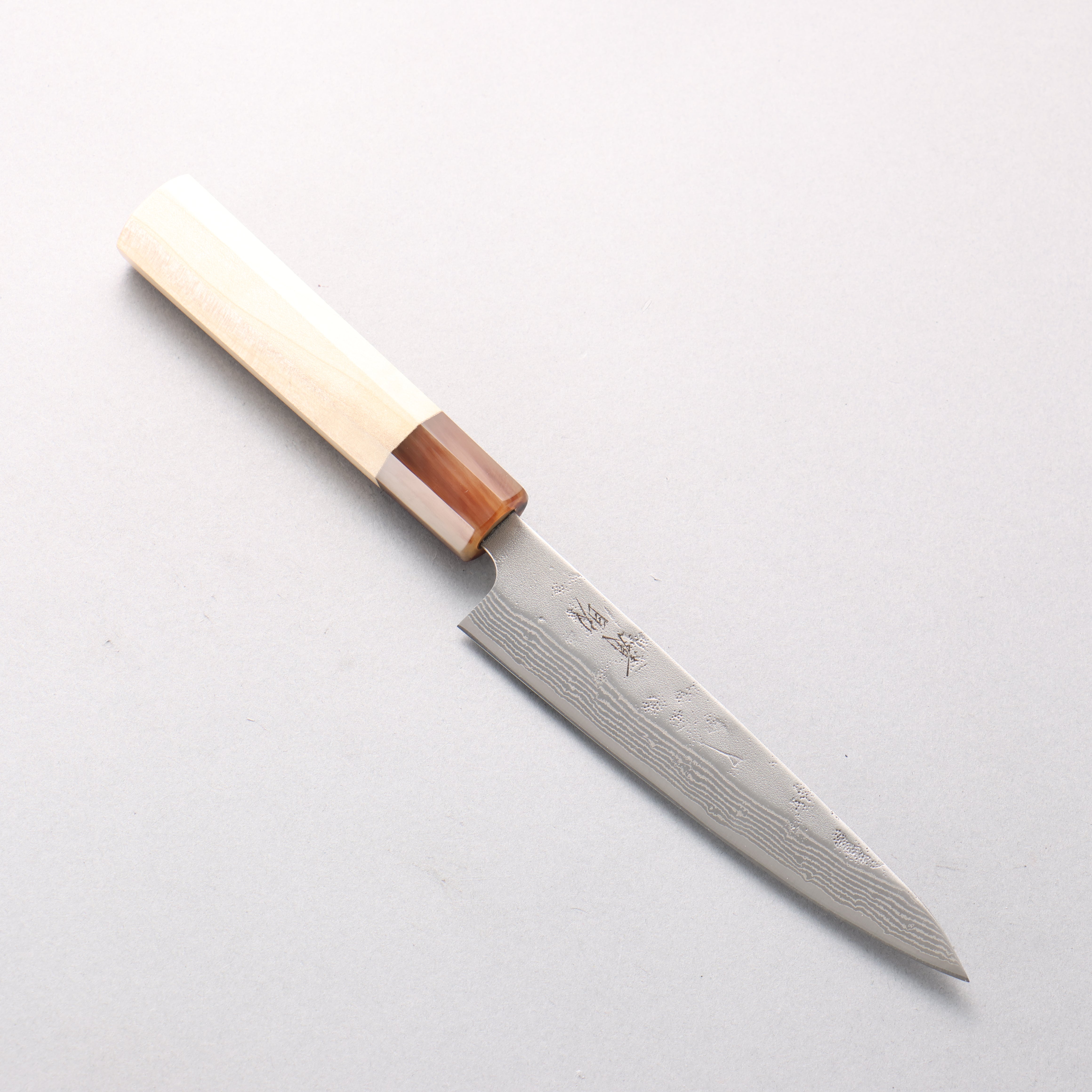 Seisuke Swedish Steel-stn Damascus Washiji Petty-Utility 135mm Magnolia Handle - Japanny - Best Japanese Knife