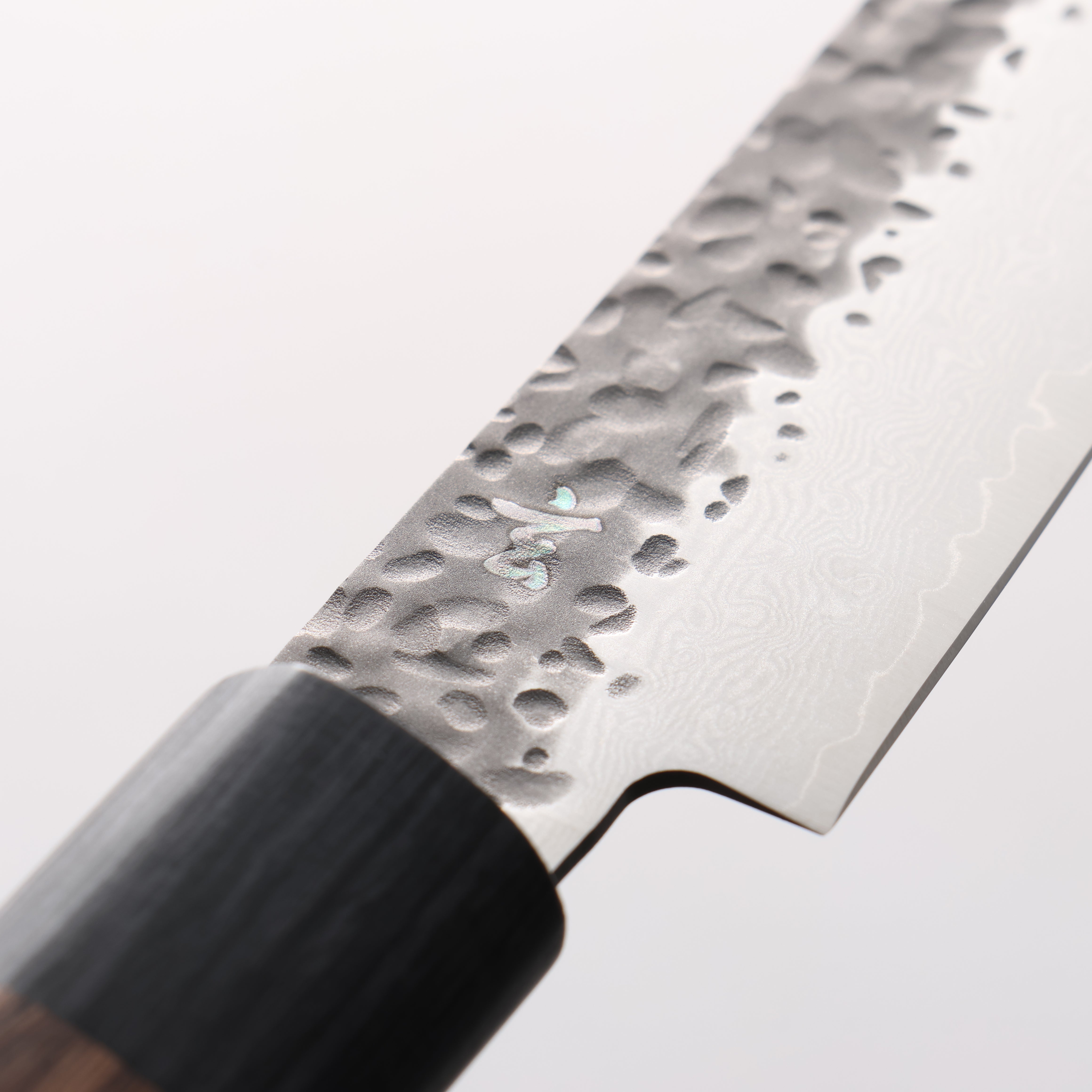 Shizu Gen VG10 Hammered Black Finished Petty-Utility 130mm Brown Pakka wood Handle - Japanny - Best Japanese Knife