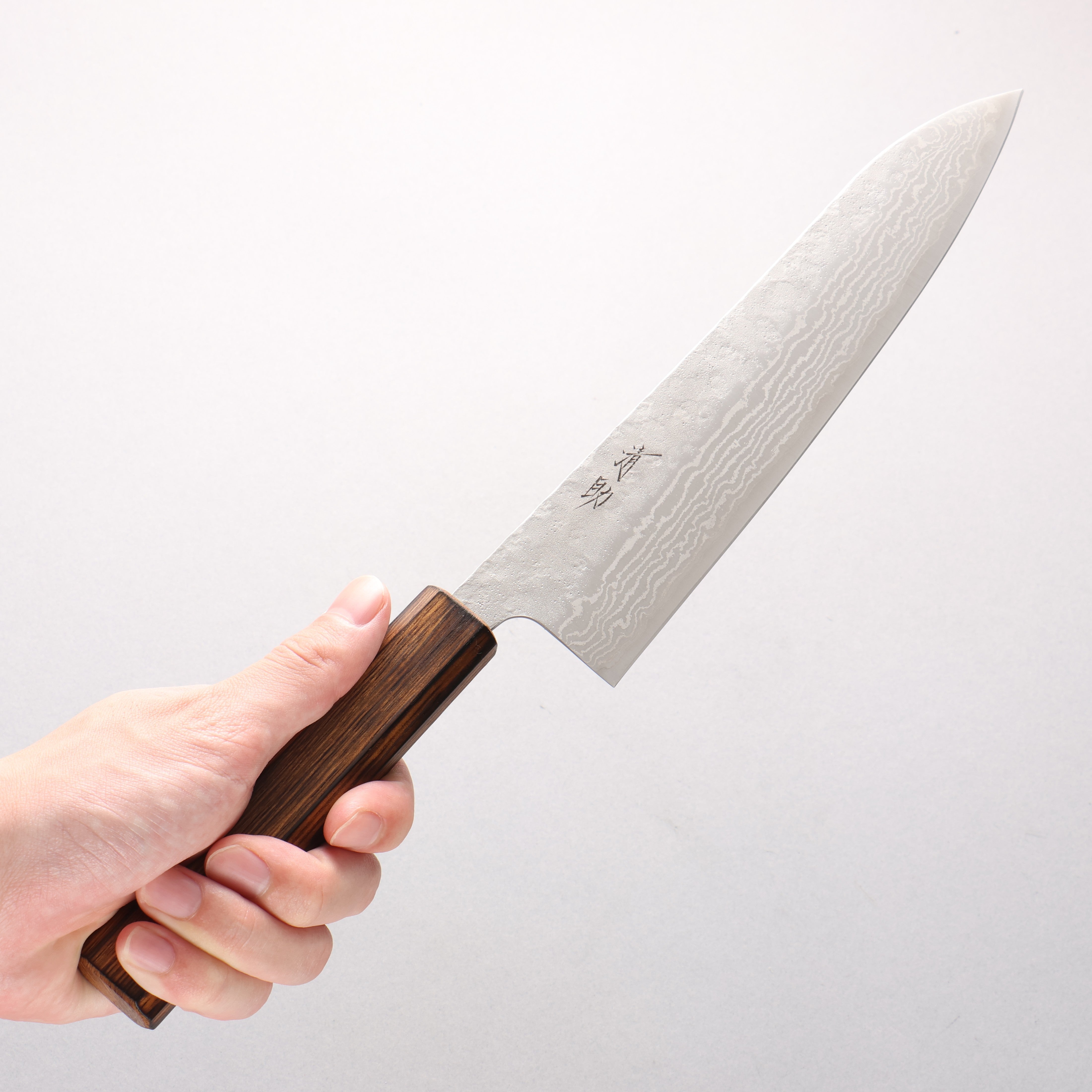 Seisuke Stainless Steel 440C Hammered Damascus Gyuto 210mm Oak Handle - Japanny - Best Japanese Knife