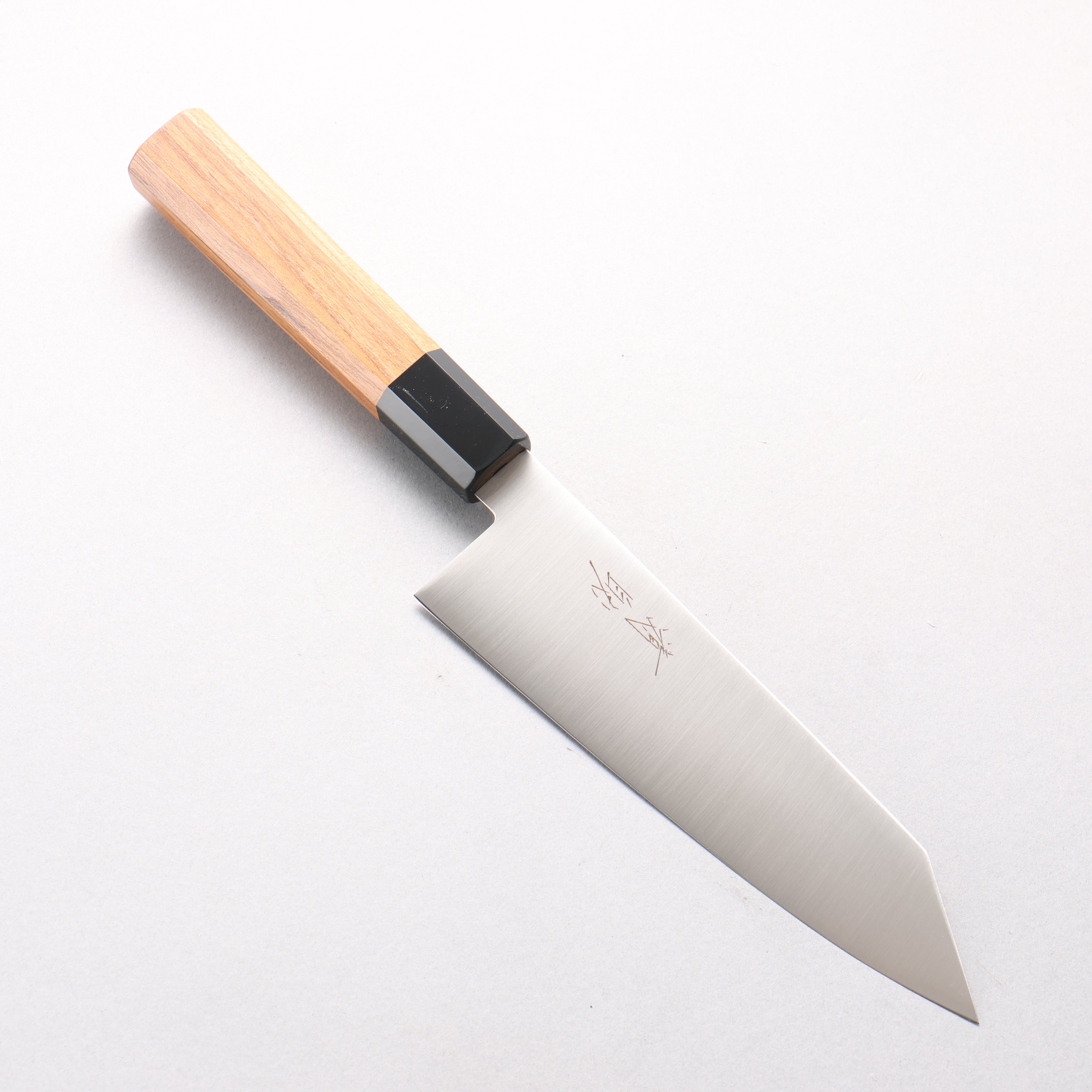 Seisuke Stainless Steel Kiritsuke Santoku 180mm Teak (ferrule: Black Plastic) Handle