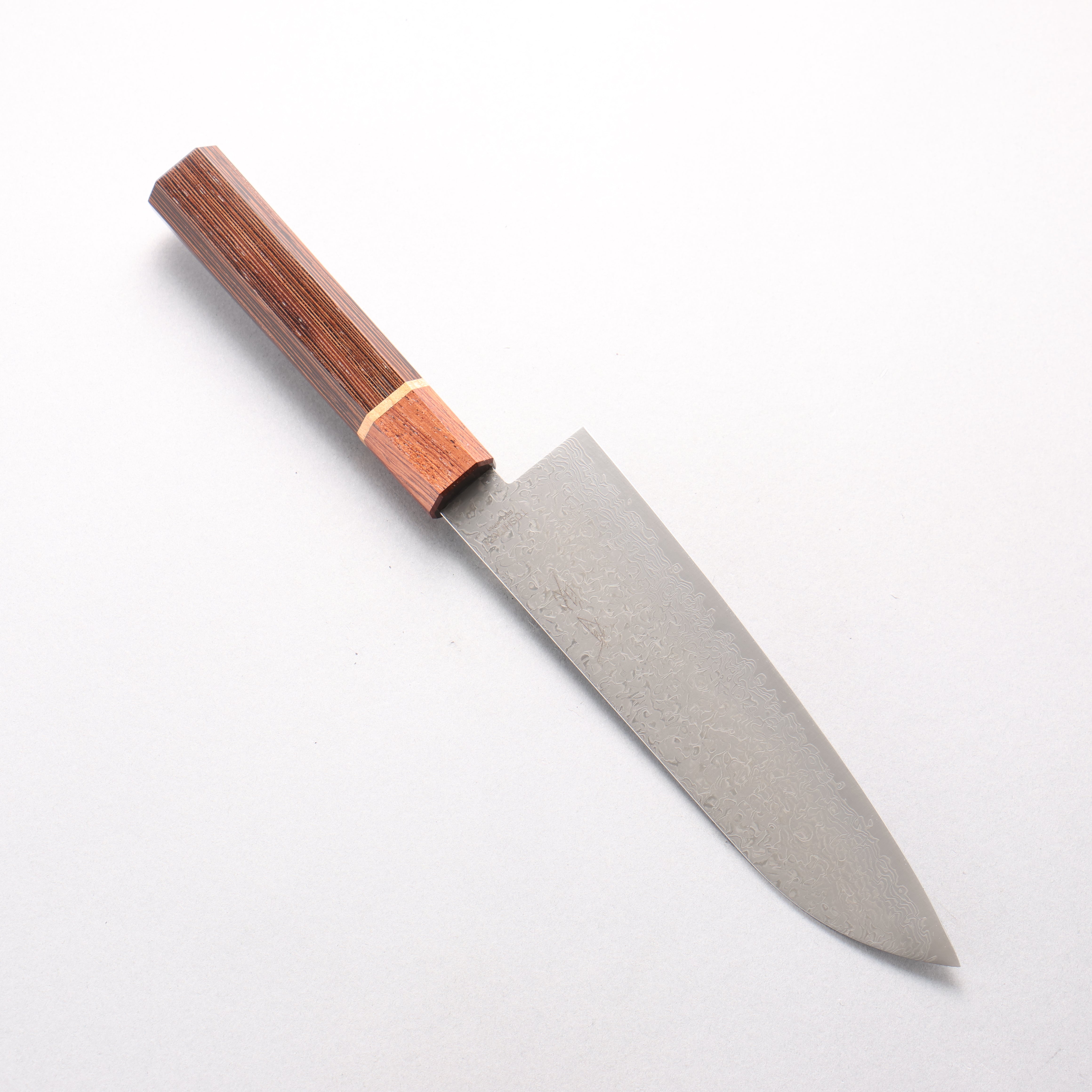 Toshitaka VG10 15 Layer Damascus Santoku 180mm Wenge with Cherry Ring (ferrule: Rosewood) Handle - Japanny - Best Japanese Knife