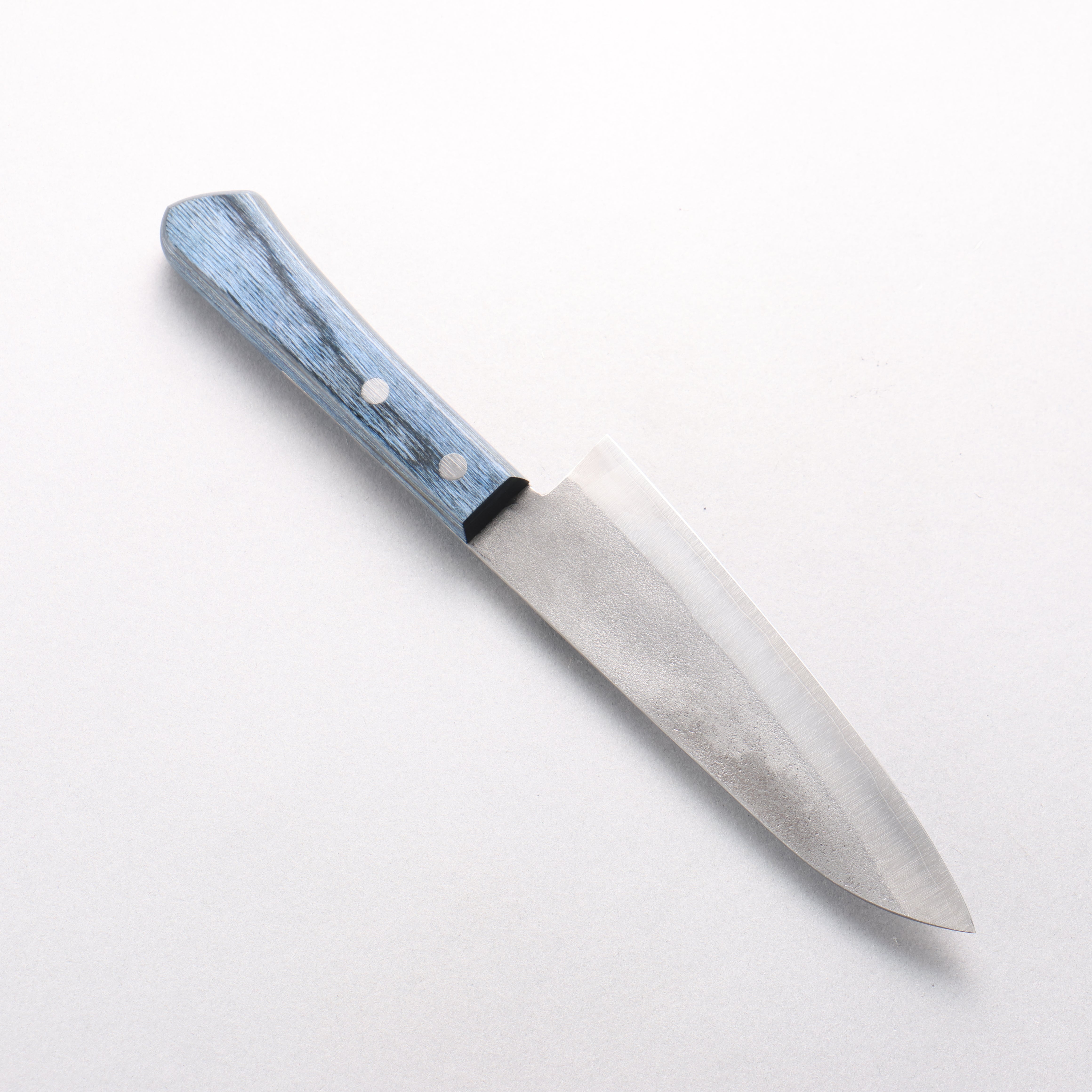 Shigeki Tanaka Silver Steel No.3 Nashiji Small Santoku 150mm Blue Pakka wood Handle