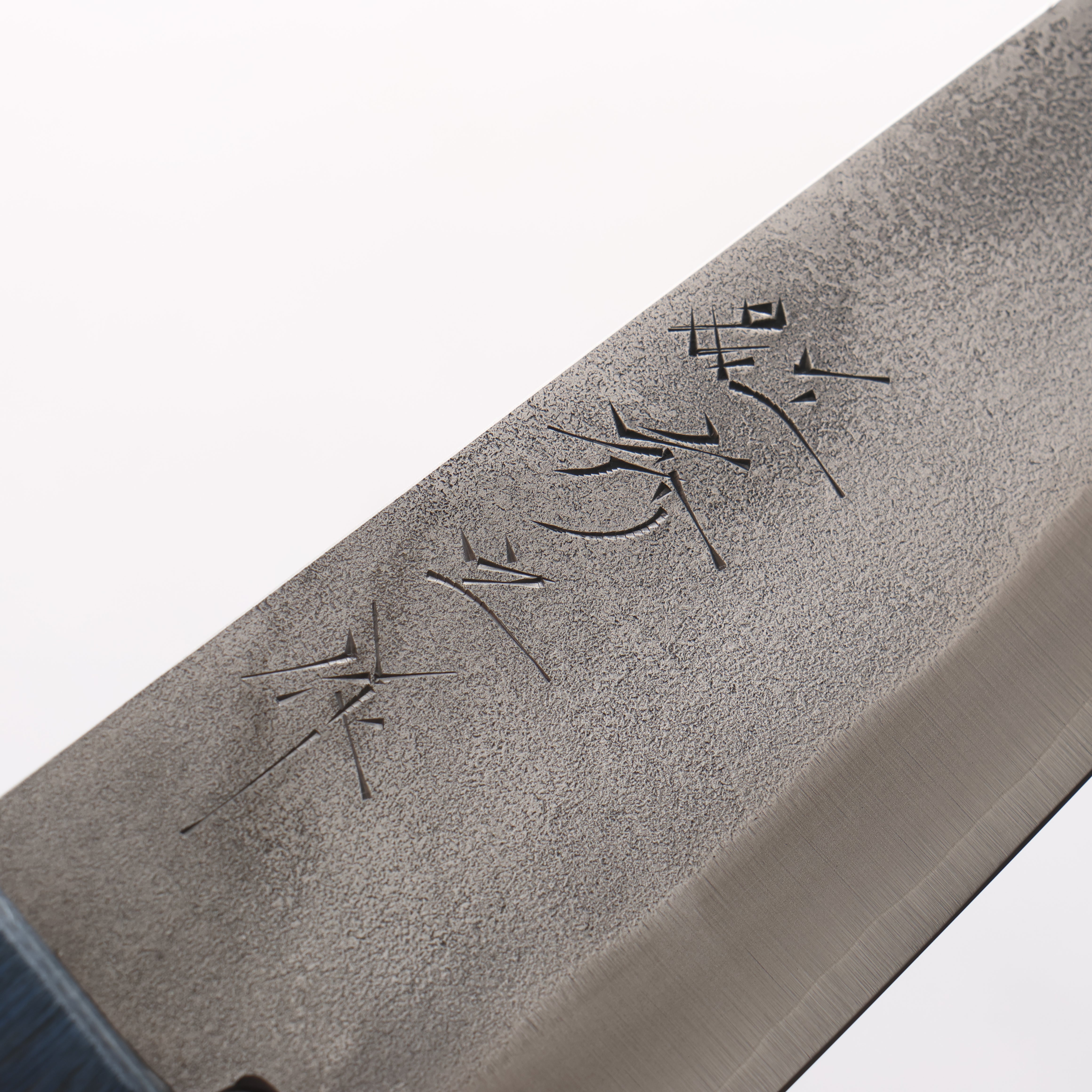 Shigeki Tanaka Silver Steel No.3 Nashiji Small Santoku 150mm Blue Pakka wood Handle