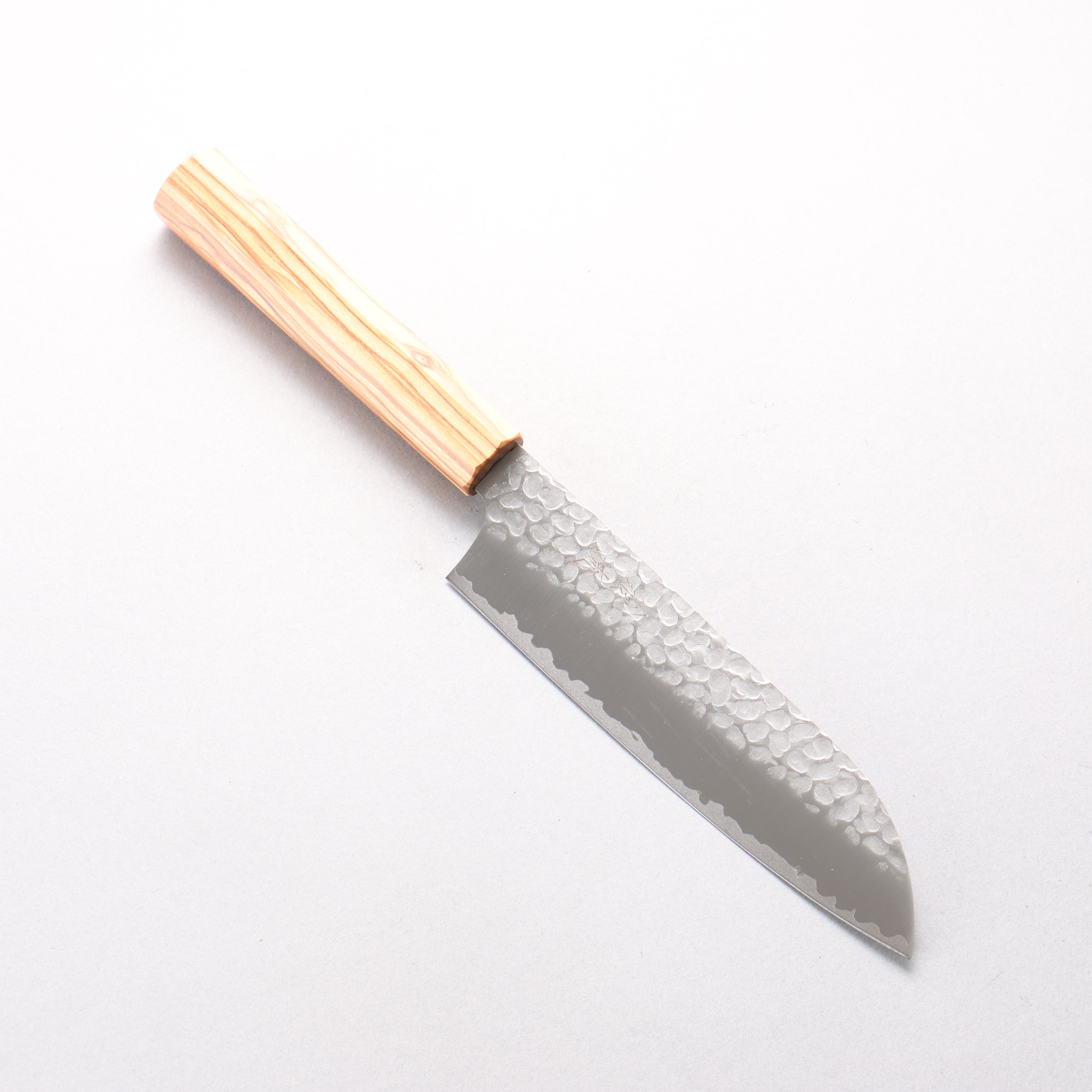Oul VG10 Hammered Santoku 165mm Olive tree Handle - Japanny - Best Japanese Knife