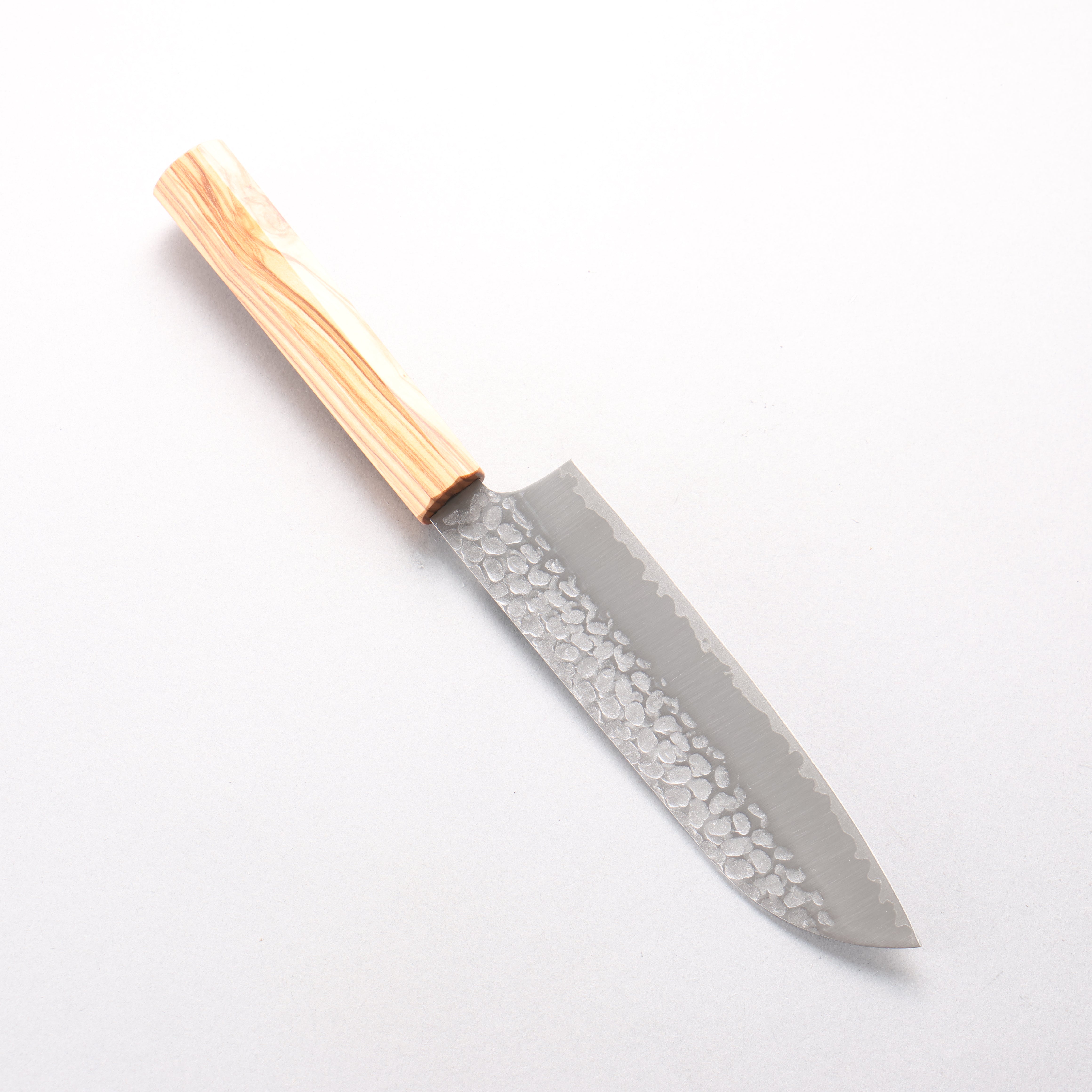 Oul VG10 Hammered Santoku 165mm Olive tree Handle - Japanny - Best Japanese Knife