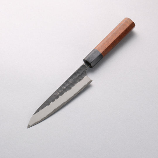 Nao Yamamoto Blue Super Kurouchi Hammered(Maru) Petty-Utility 135mm Maple Stabilized Handle - Japanny - Best Japanese Knife