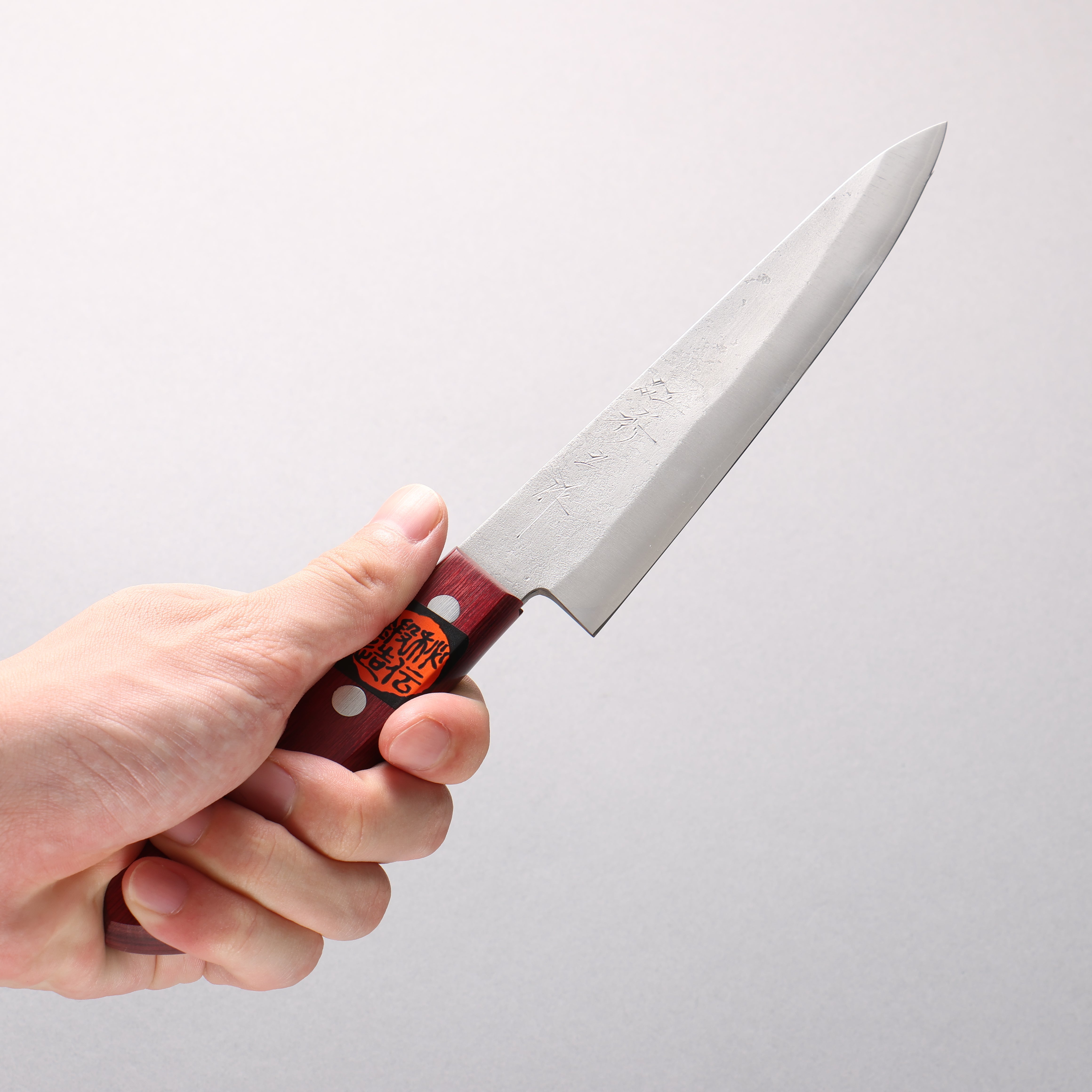 Shigeki Tanaka Silver Steel No.3 Nashiji Petty-Utility 150mm Red Pakka wood Handle