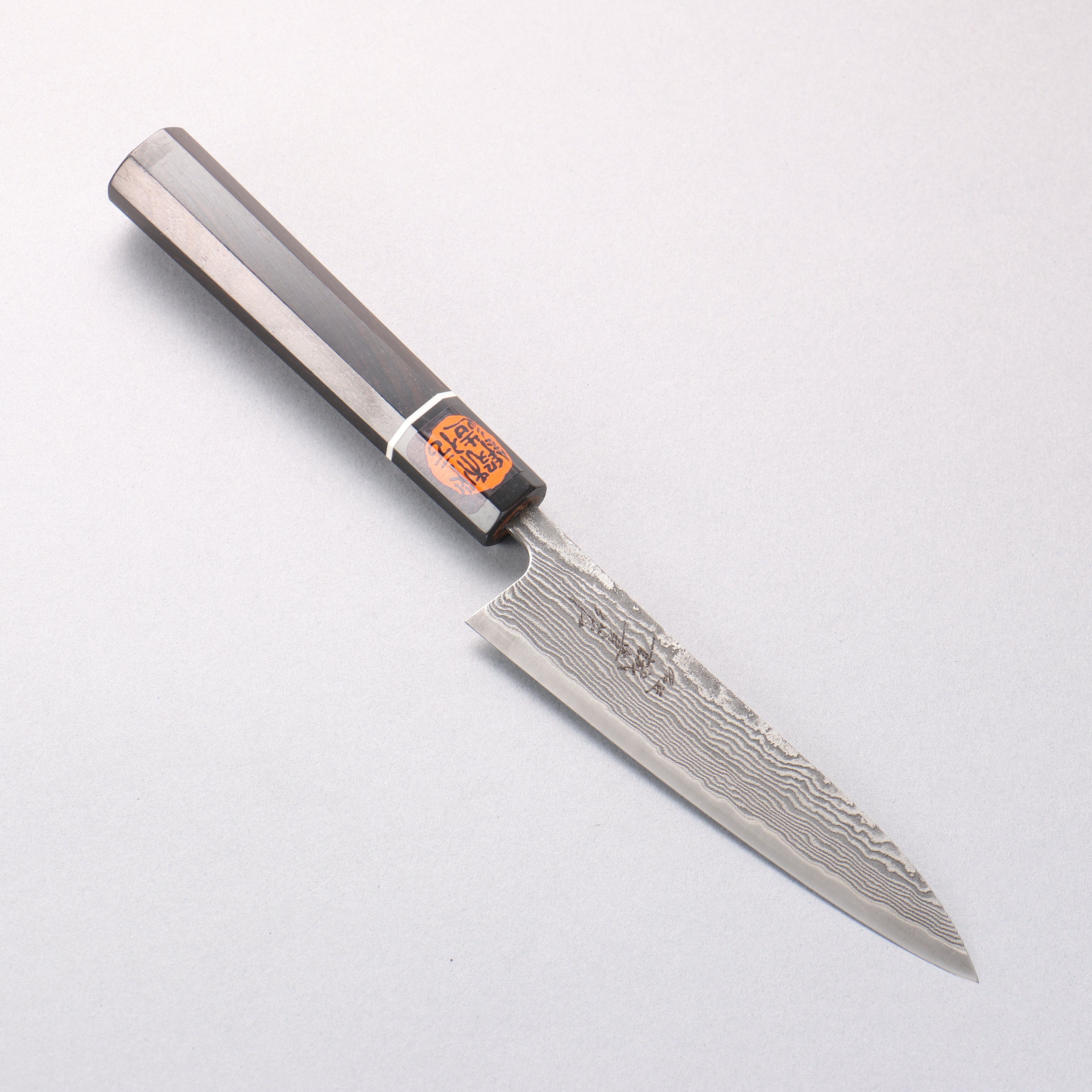 Shigeki Tanaka Habakiri SG2 Damascus Petty-Utility  135mm Ebony Wood Handle