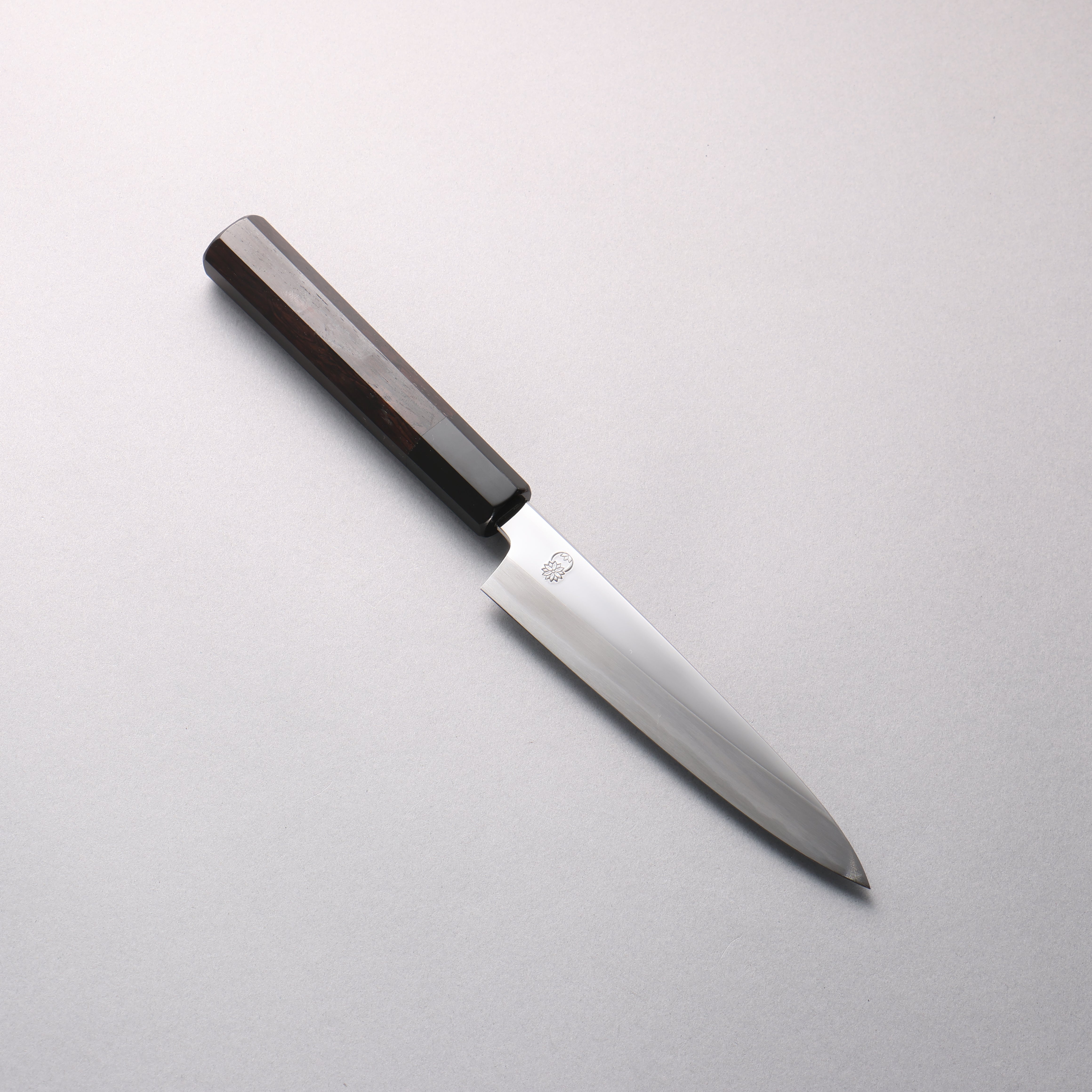 Choyo White Steel Mirrored Finish Petty-Utility 150mm Ebony Wood (ferrule: Black Water Buffalo Horn) Handle