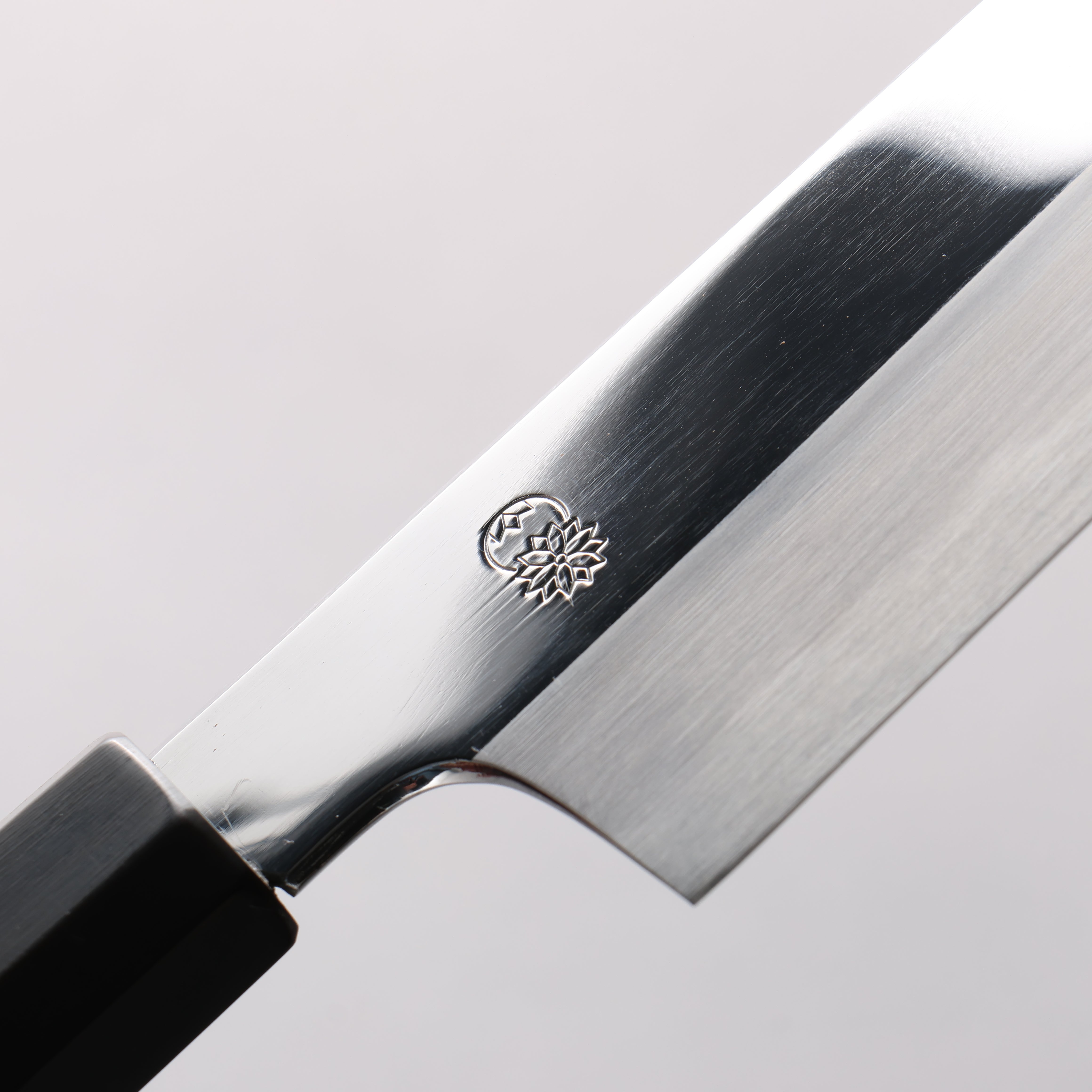 Choyo White Steel Mirrored Finish Kiritsuke Gyuto 210mm Ebony Wood (ferrule: Black Water Buffalo Horn) Handle