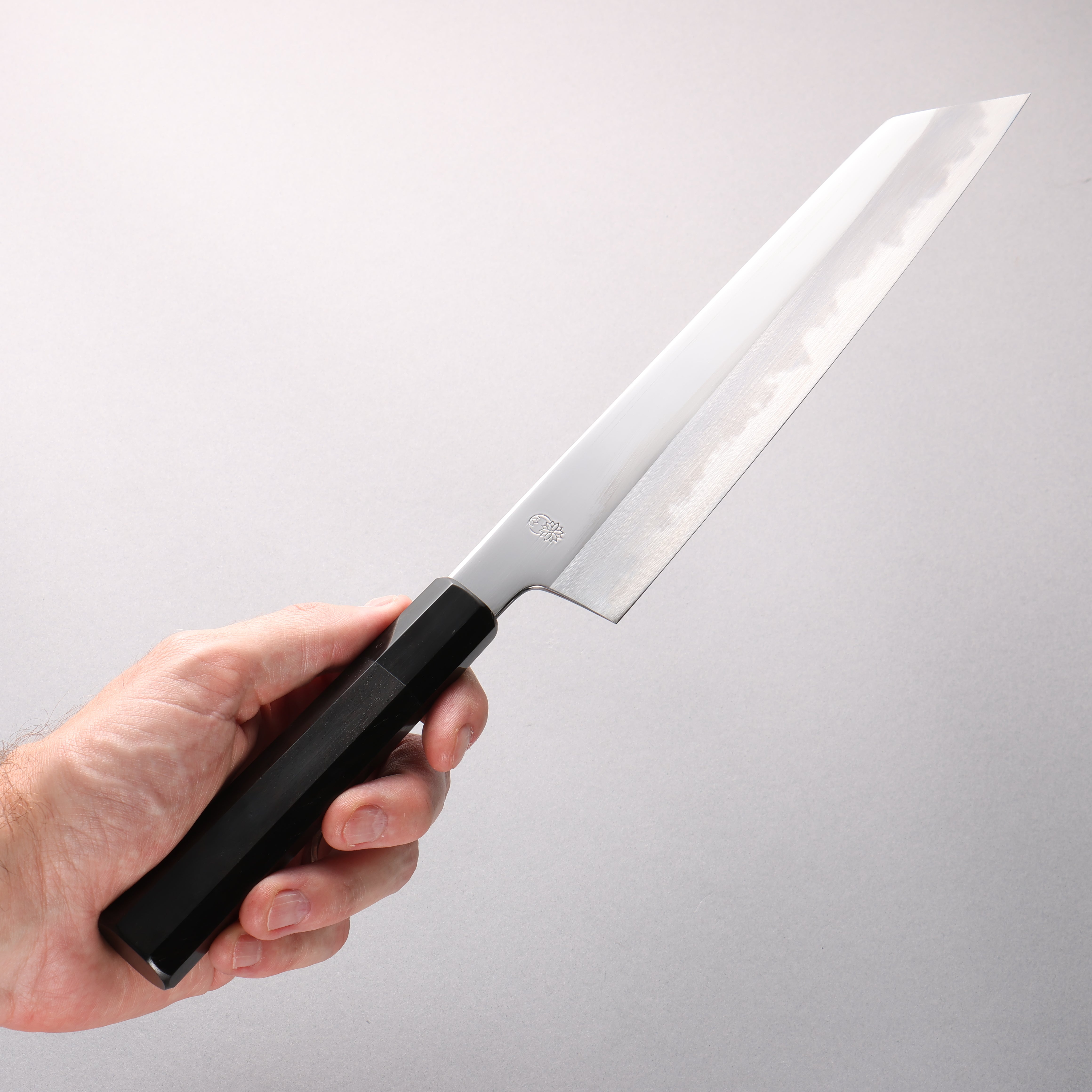 Choyo White Steel Mirrored Finish Kiritsuke Gyuto 240mm Ebony Wood (ferrule: Black Water Buffalo Horn) Handle