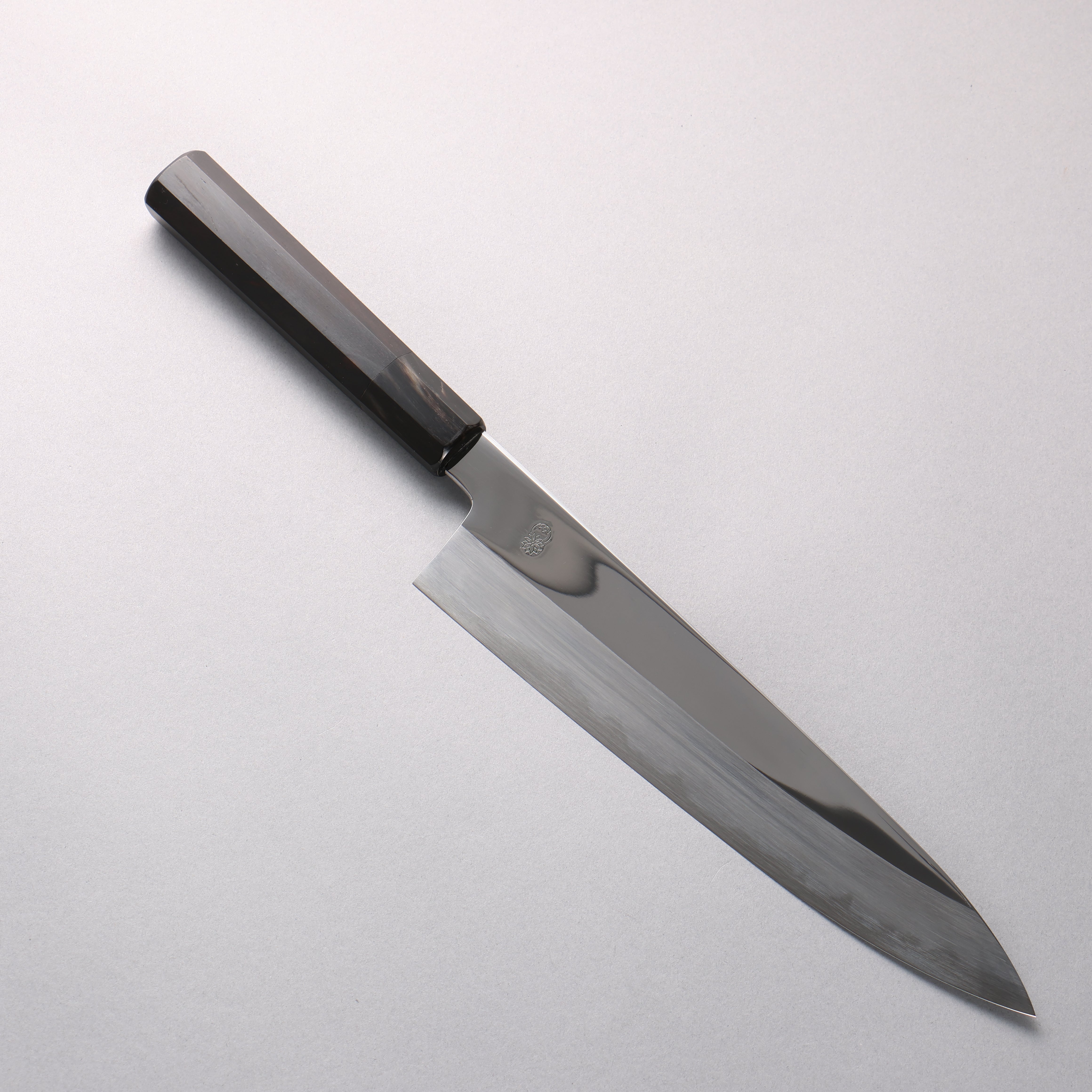Choyo Blue Steel No.1 Mirrored Finish Gyuto 240mm Ebony Wood (ferrule: Black Water Buffalo Horn) Handle