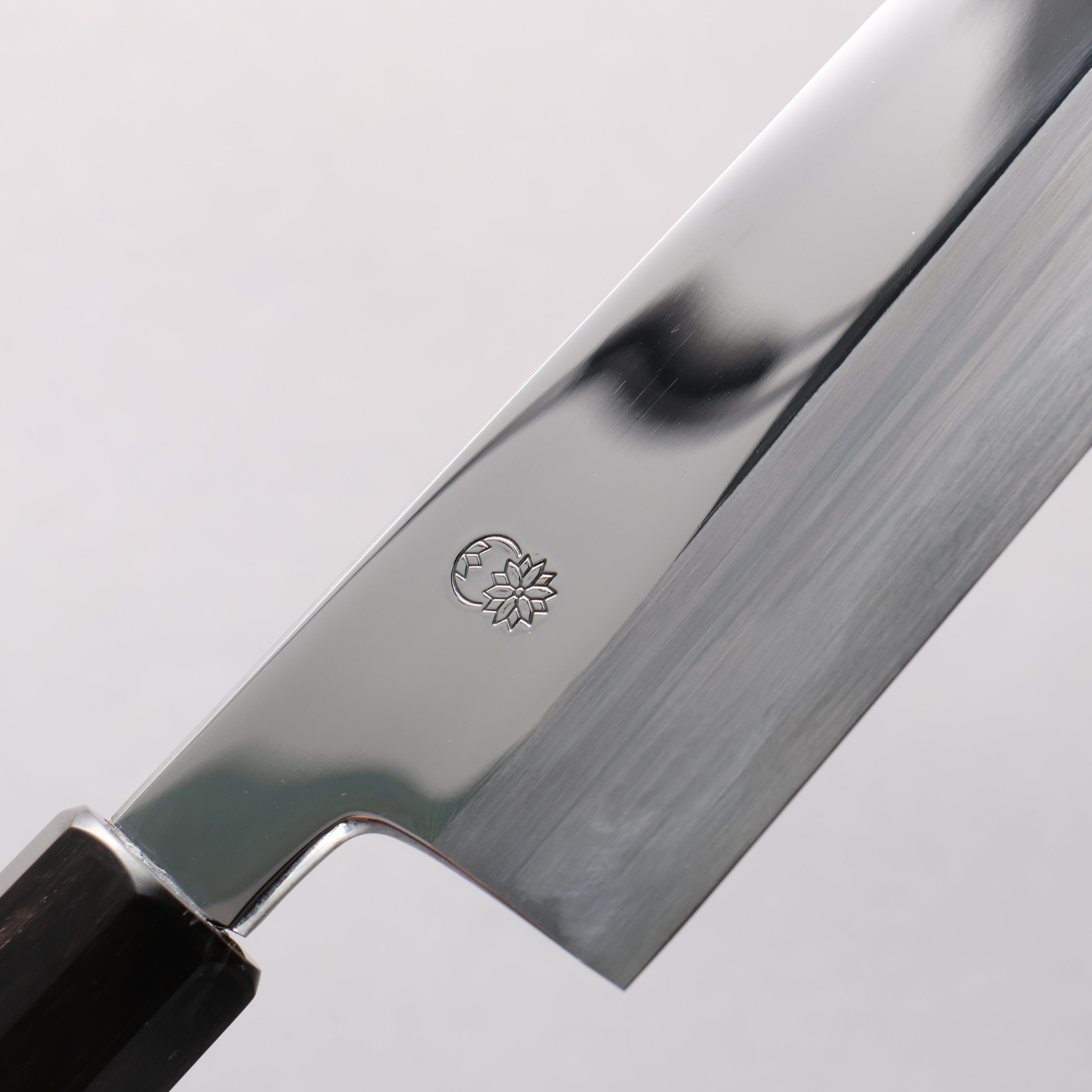 Choyo Blue Steel No.1 Mirrored Finish Gyuto 240mm Ebony Wood (ferrule: Black Water Buffalo Horn) Handle