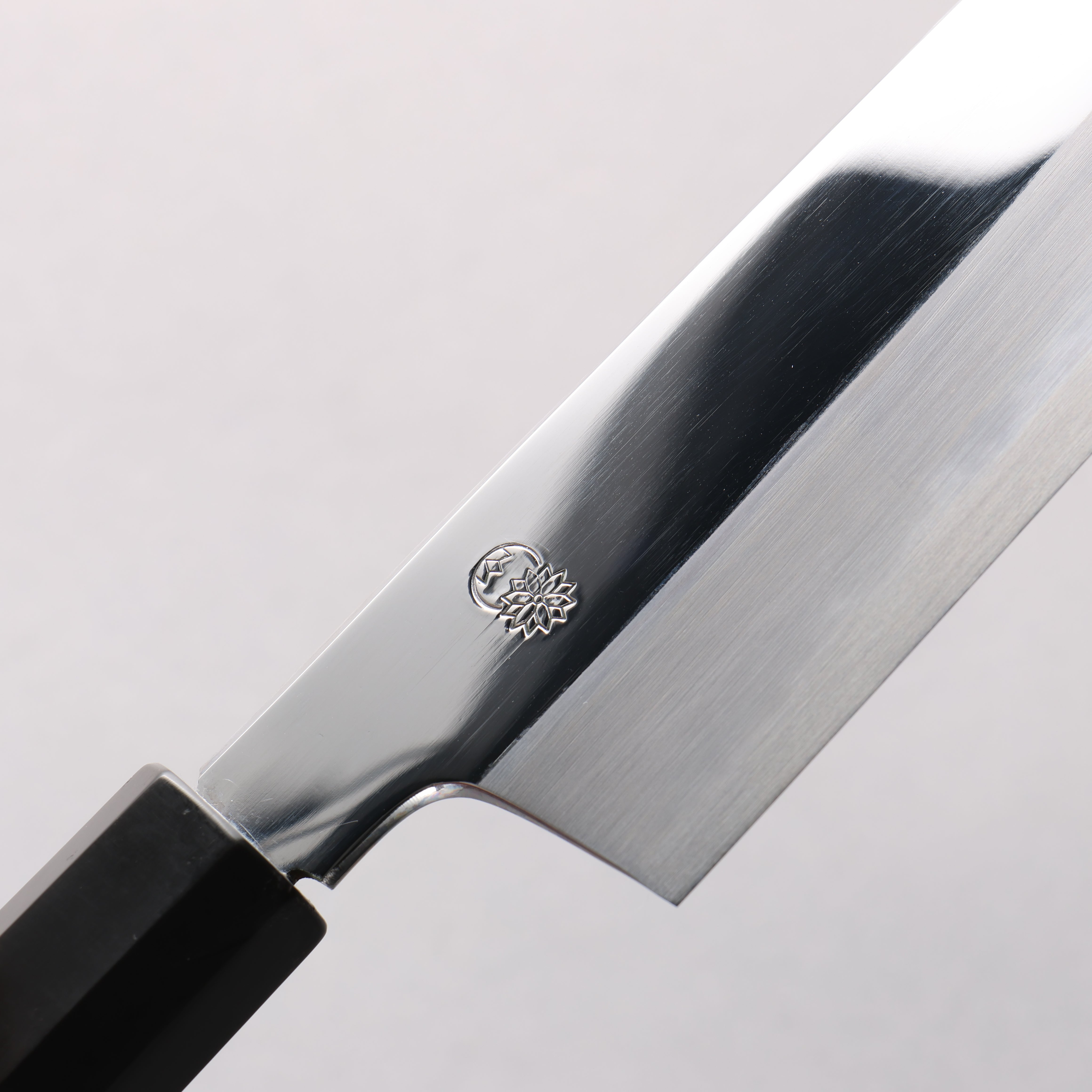 Choyo Blue Steel No.1 Mirrored Finish Santoku 180mm Ebony Wood (ferrule: Black Water Buffalo Horn) Handle