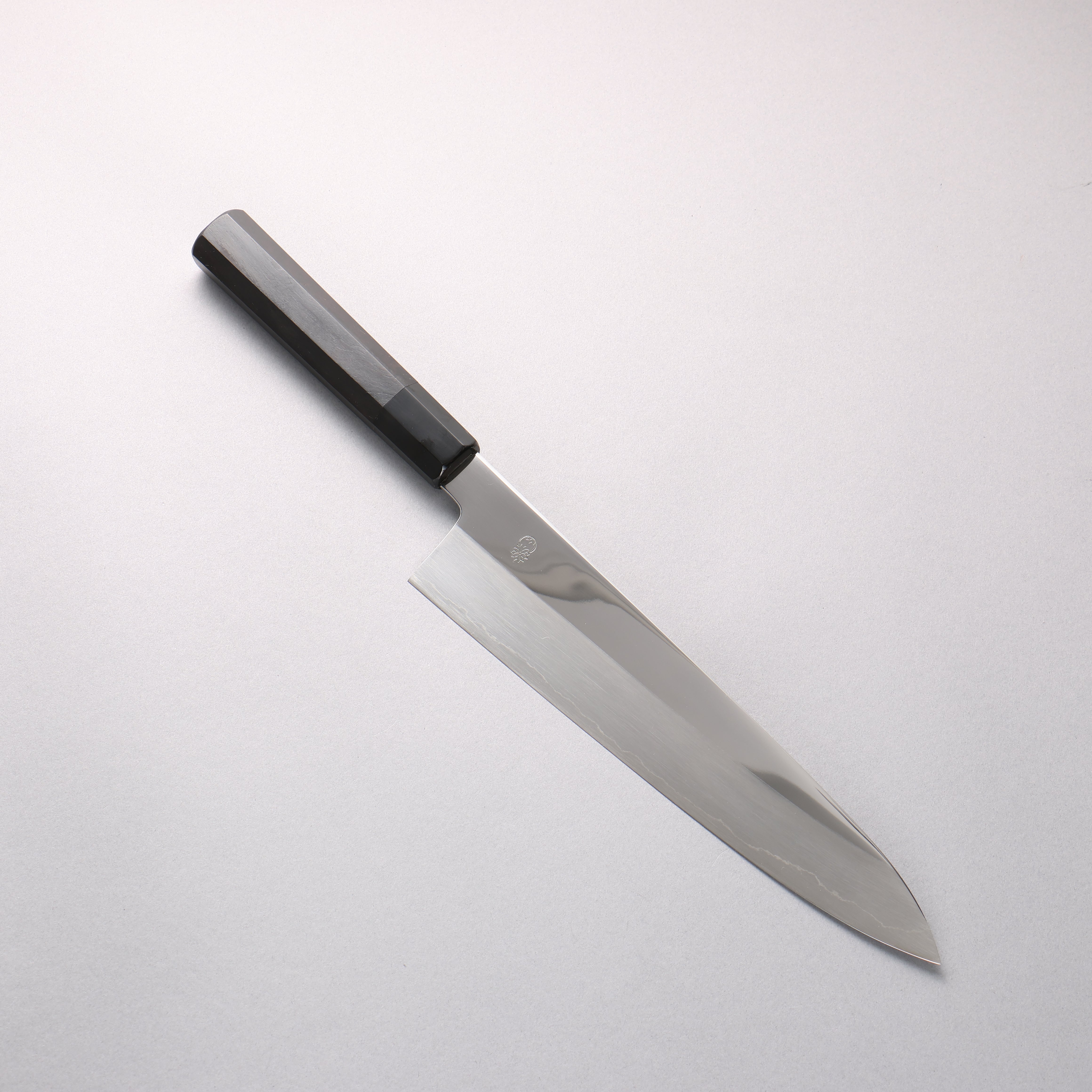 Choyo Silver Steel No.3 Mirrored Finish Gyuto 240mm Ebony Wood (ferrule: Black Water Buffalo Horn) Handle