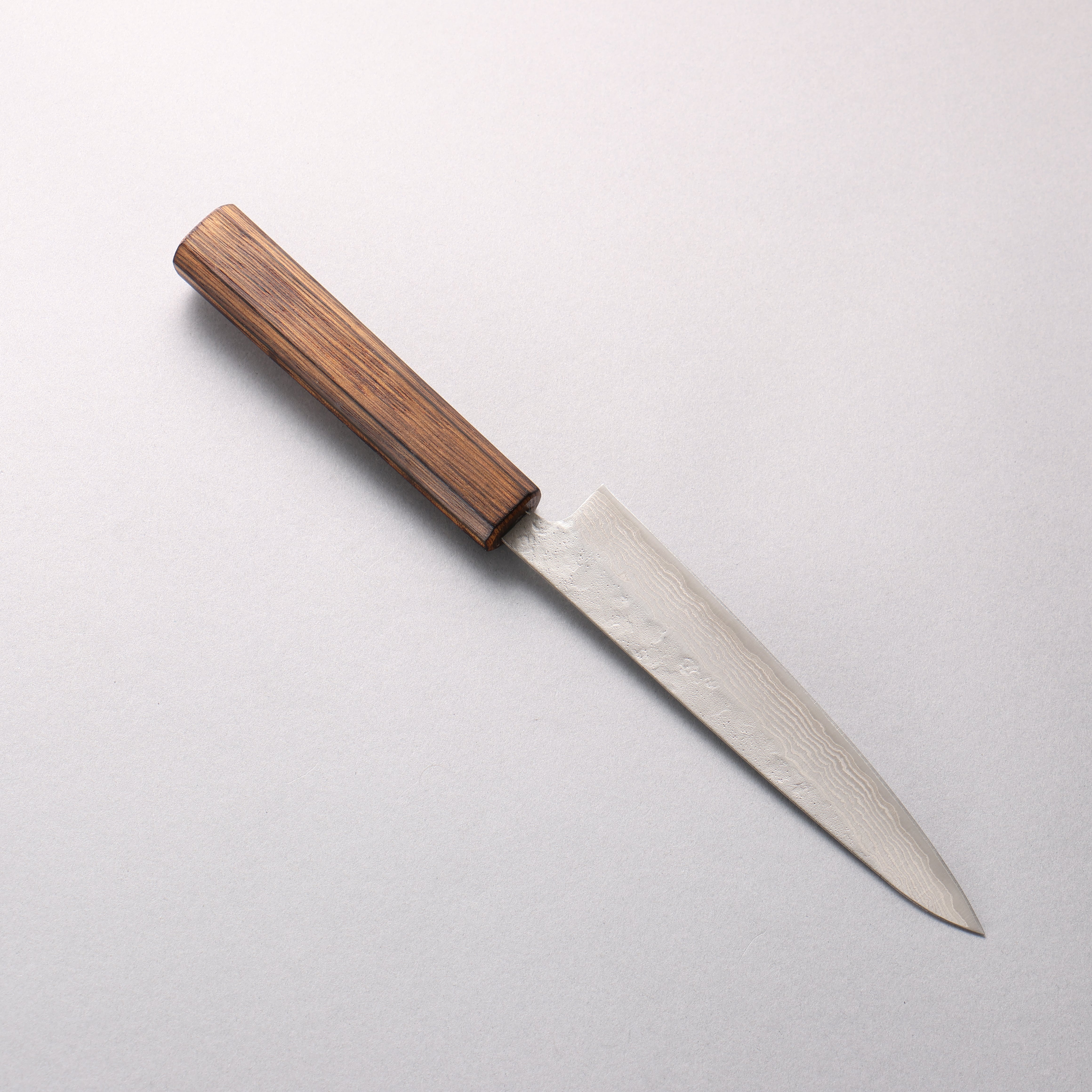Seisuke Stainless Steel 440C Hammered Damascus Petty-Utility 150mm Oak Handle