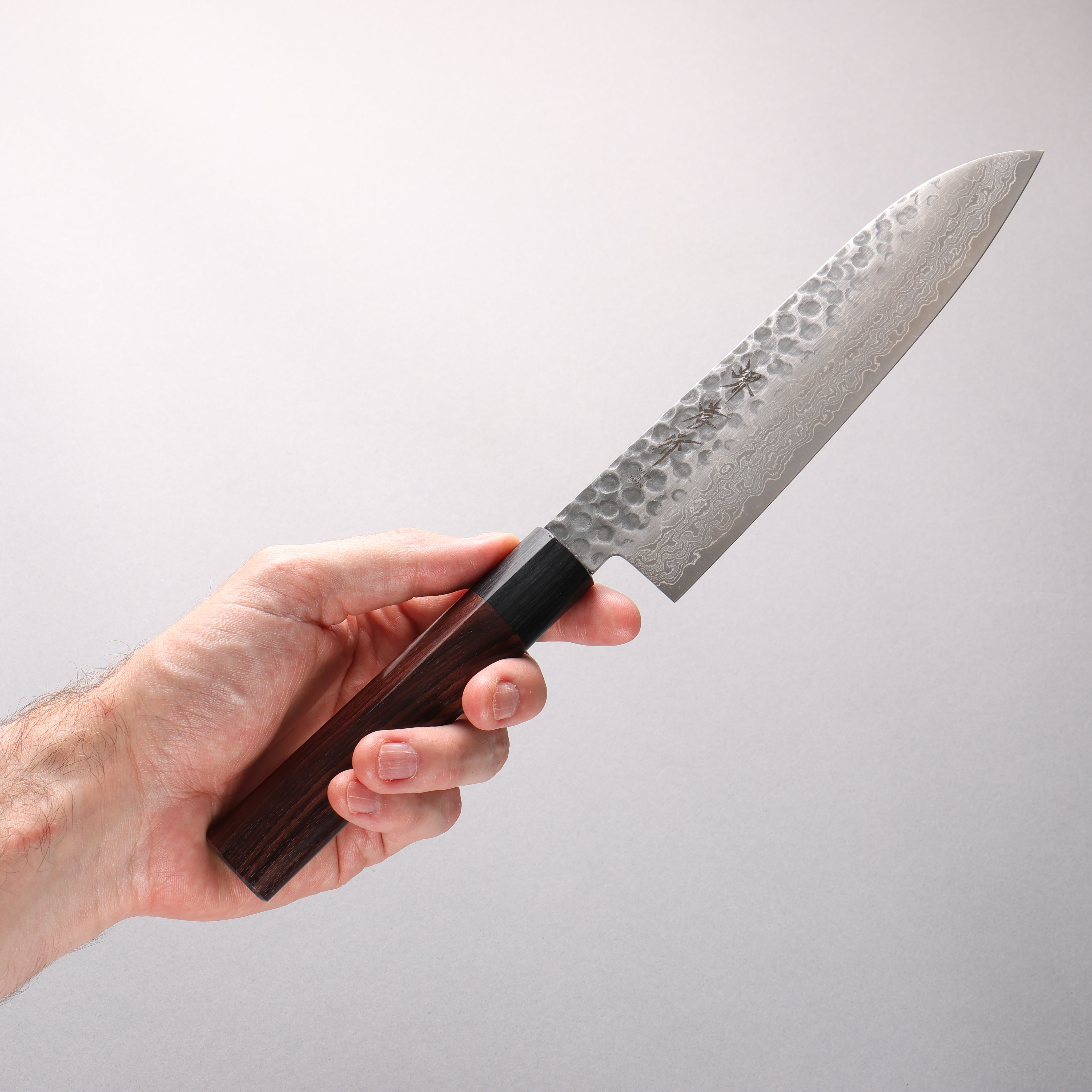 Sakai Takayuki AUS10 45 Layer Damascus Santoku 180mm Shitan Handle - Japanny - Best Japanese Knife