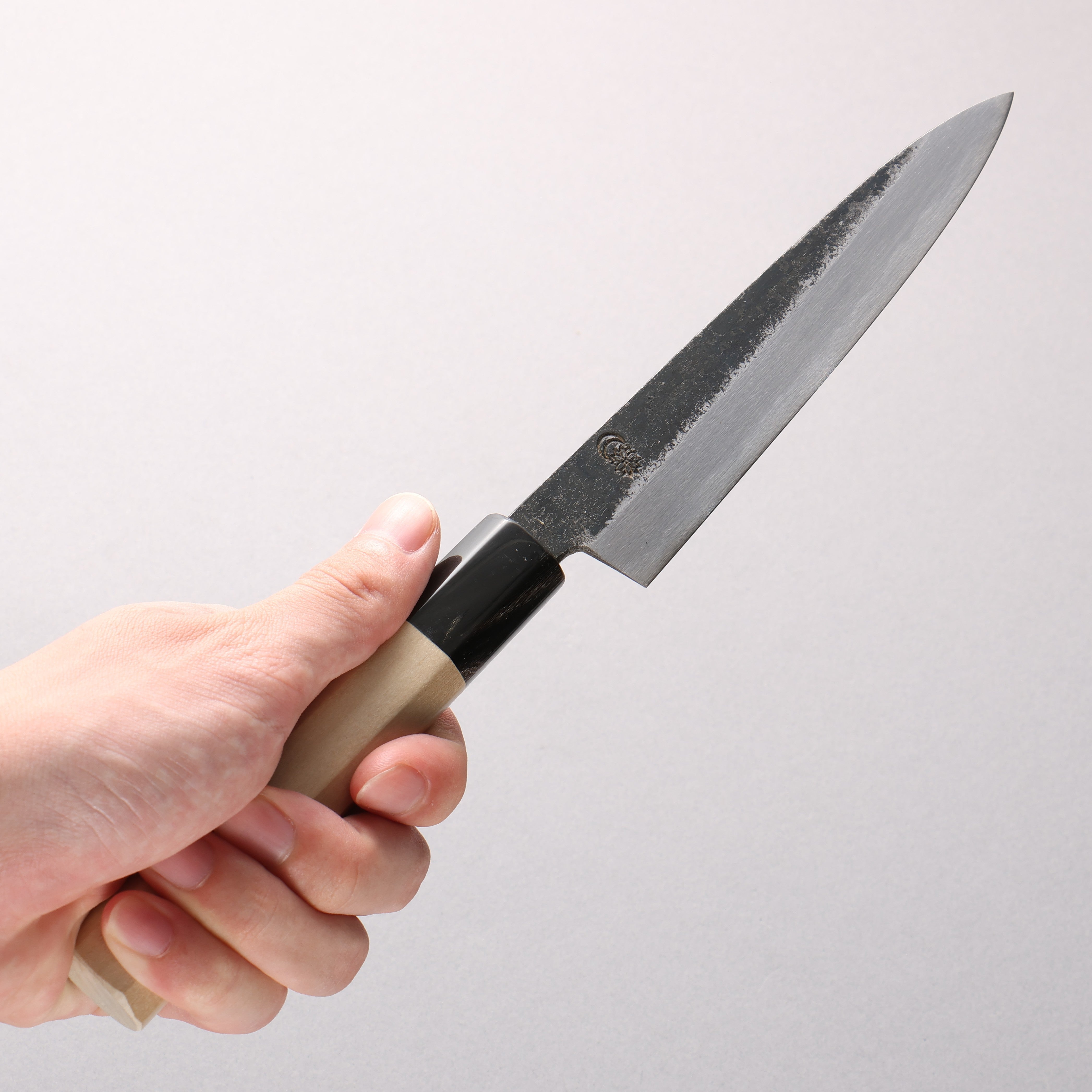 Kikuzuki White Steel No.2 Black Finished Petty-Utility 150mm Magnolia Handle - Japanny - Best Japanese Knife