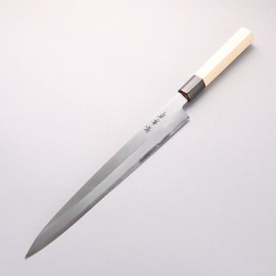 Sakai Takayuki [Left Handed] Kasumitogi White Steel Yanagiba Magnolia Handle - Japanny - Best Japanese Knife