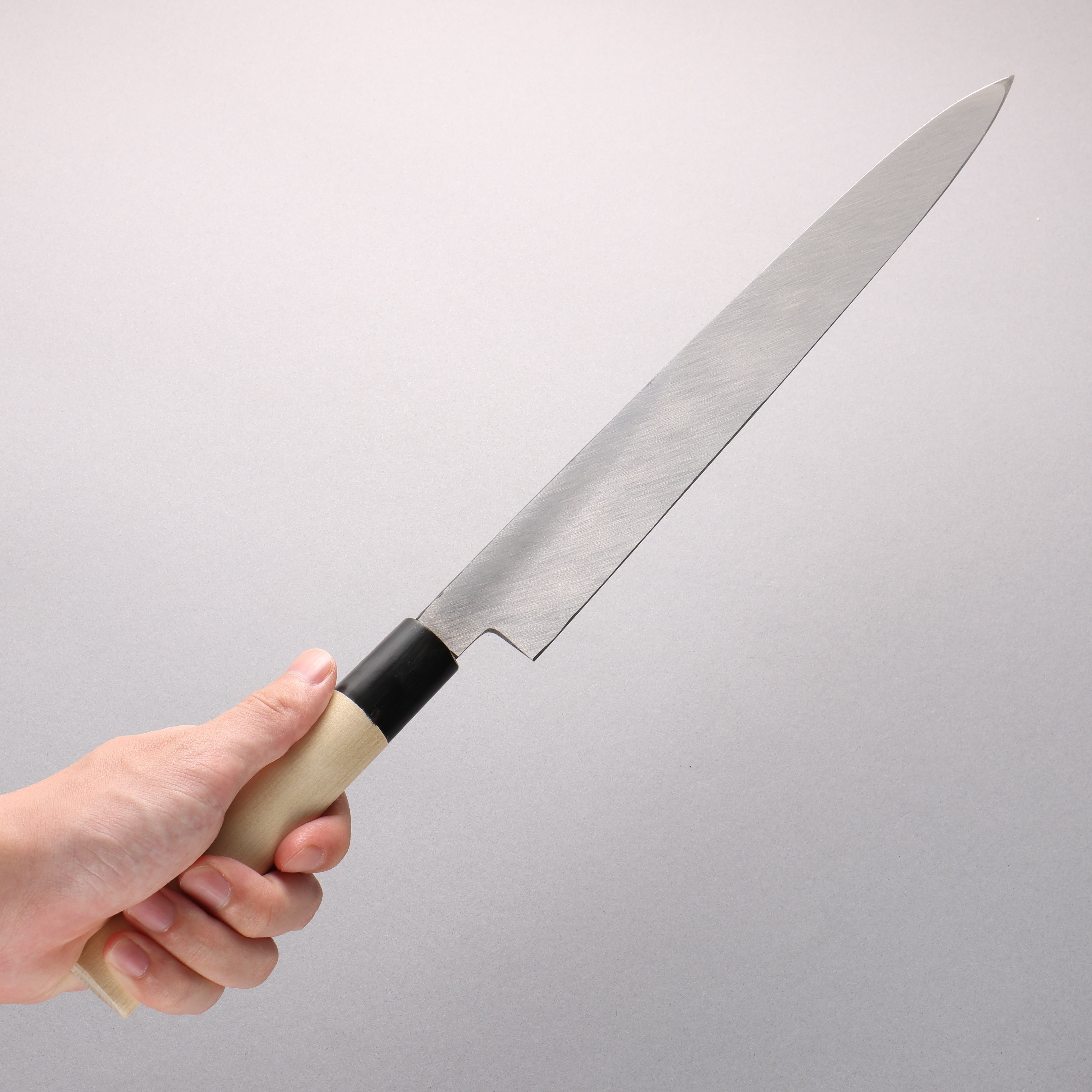 Sakai Takayuki [Left Handed] Kasumitogi White Steel Yanagiba Magnolia Handle - Japanny - Best Japanese Knife