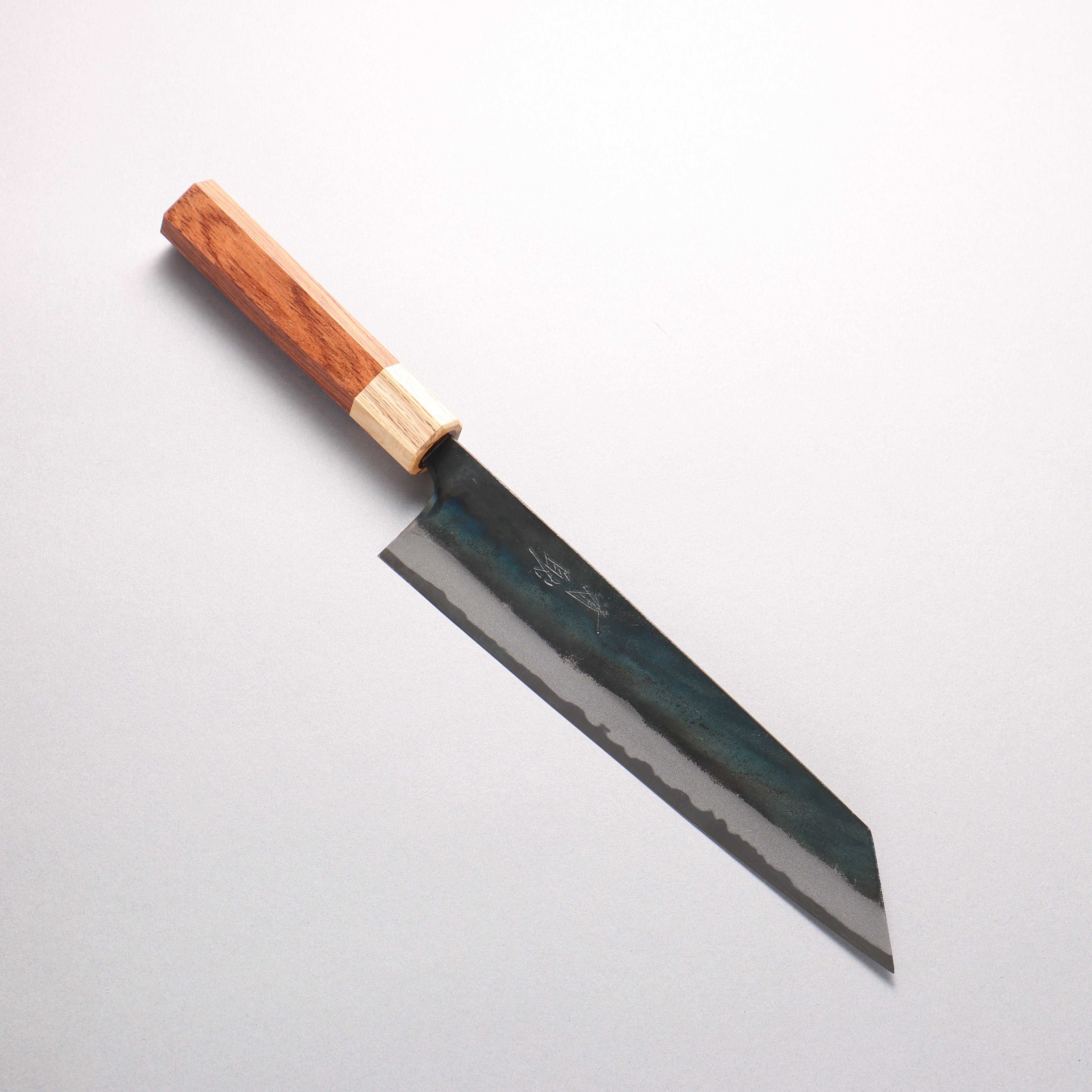 Seisuke Blue Super Black Finished Kiritsuke Gyuto 210mm Rosewood (ferrule: Oak) Handle