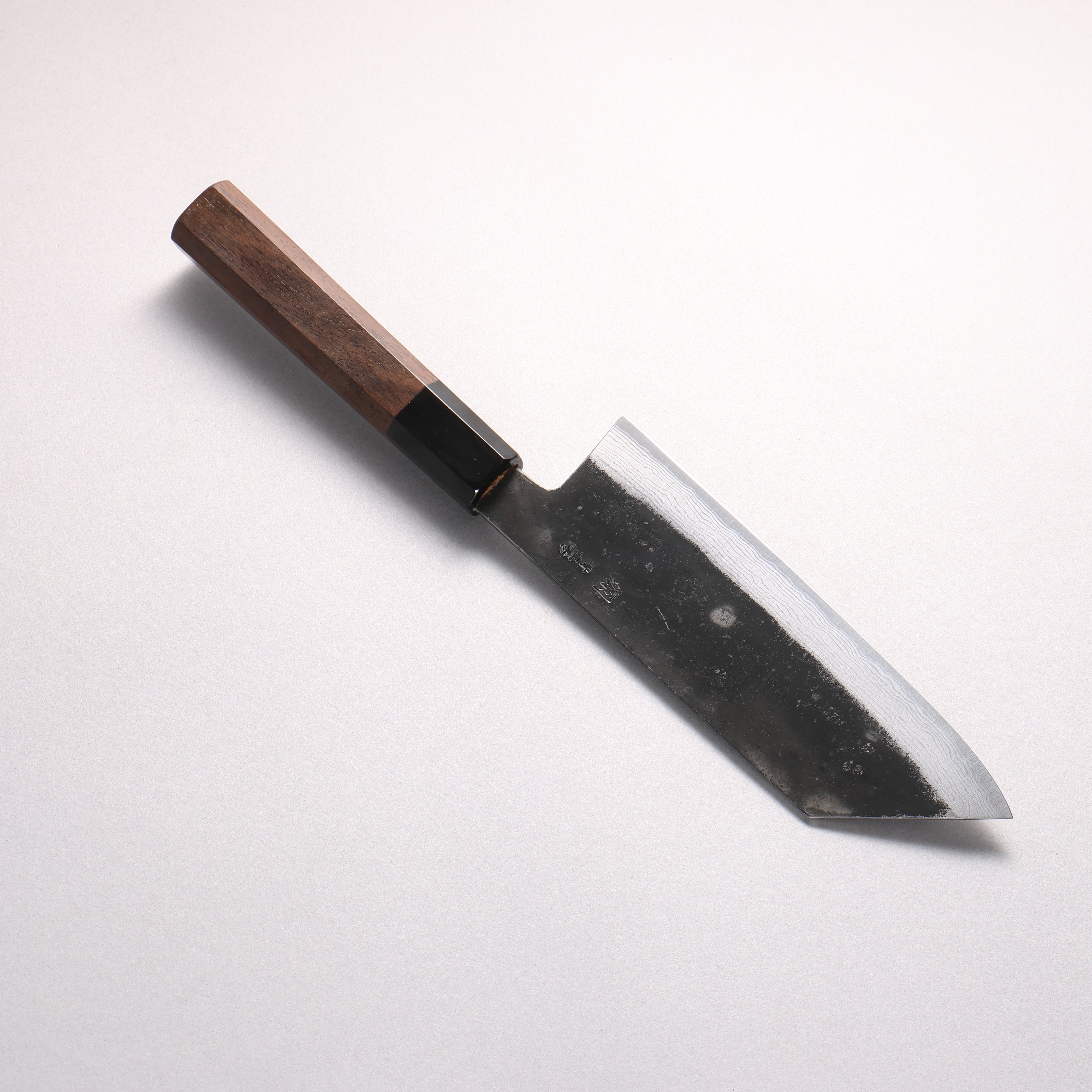 Shigeki Tanaka TEKKA Blue Steel No.2 Kurouchi Damascus Nakiri 165mm Walnut Handle