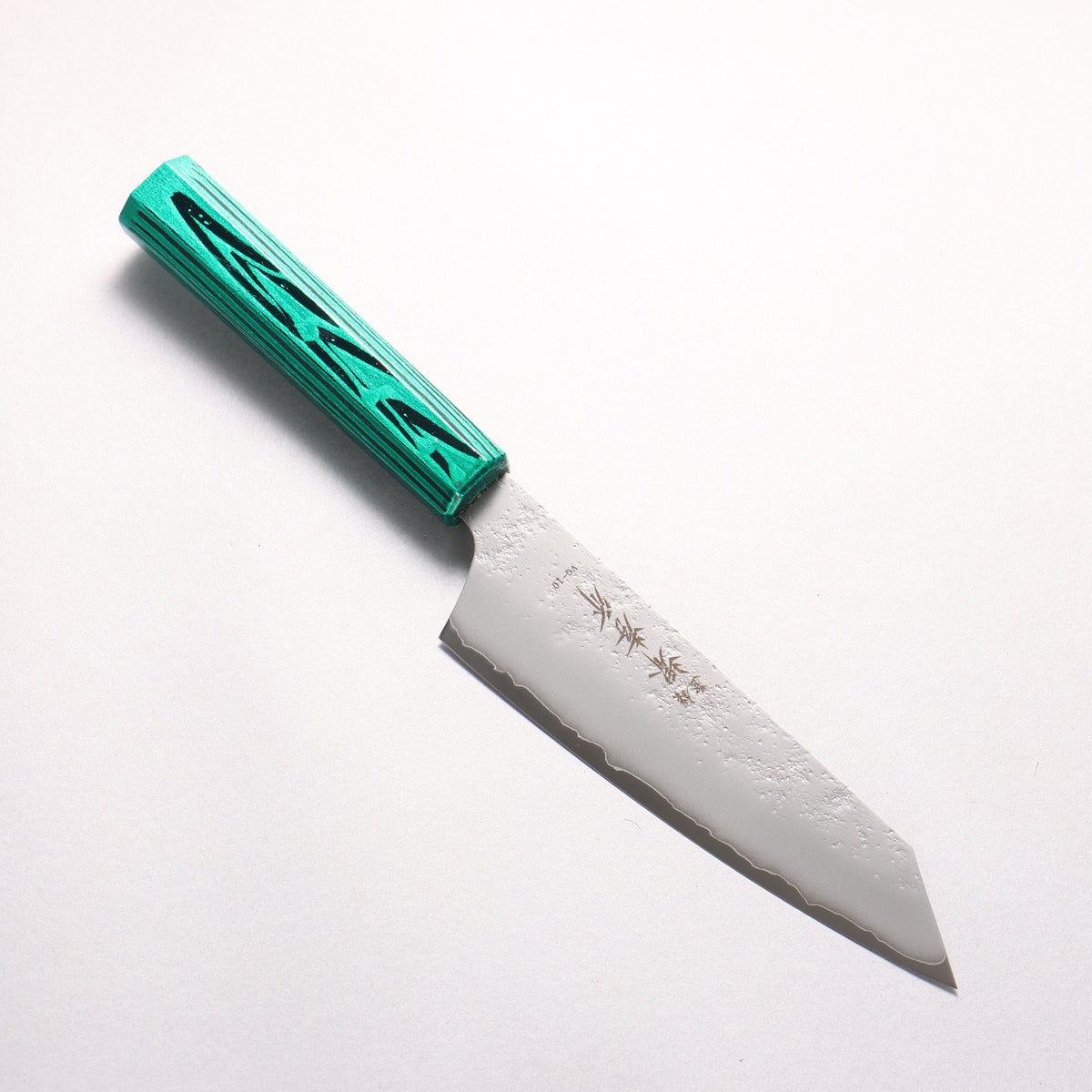 Sakai Takayuki Saikou VG10 Nashiji Kengata Santoku 160mm Brilliant Green Lacquer Color Handle - Japanny - Best Japanese Knife