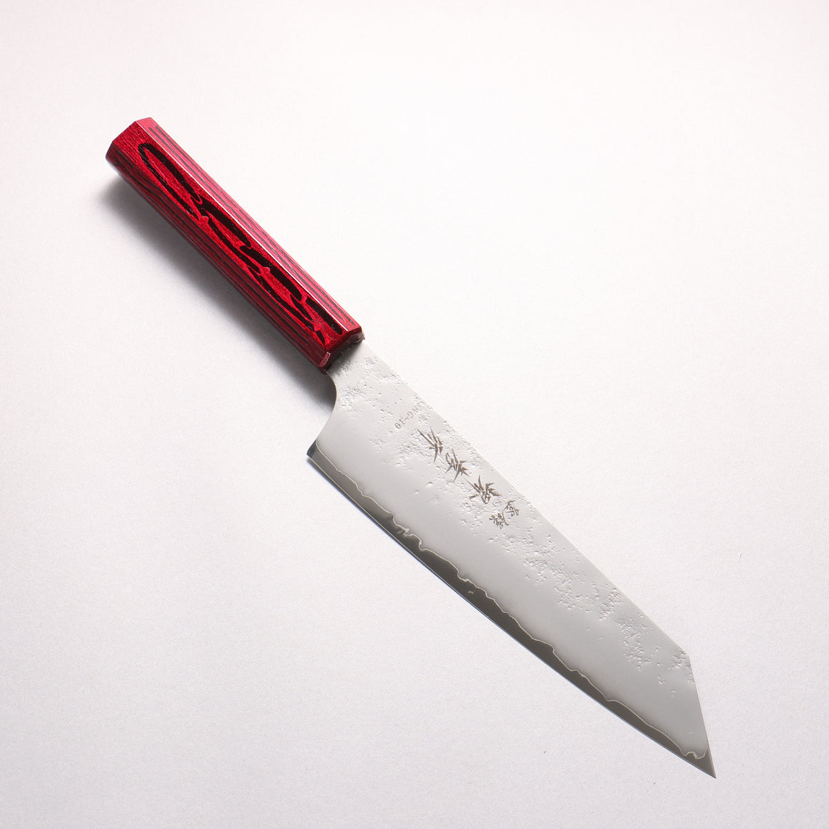 Sakai Takayuki Saikou VG10 Nashiji Kengata Gyuto 190mm Brilliant Red Lacquer Color Handle - Japanny - Best Japanese Knife