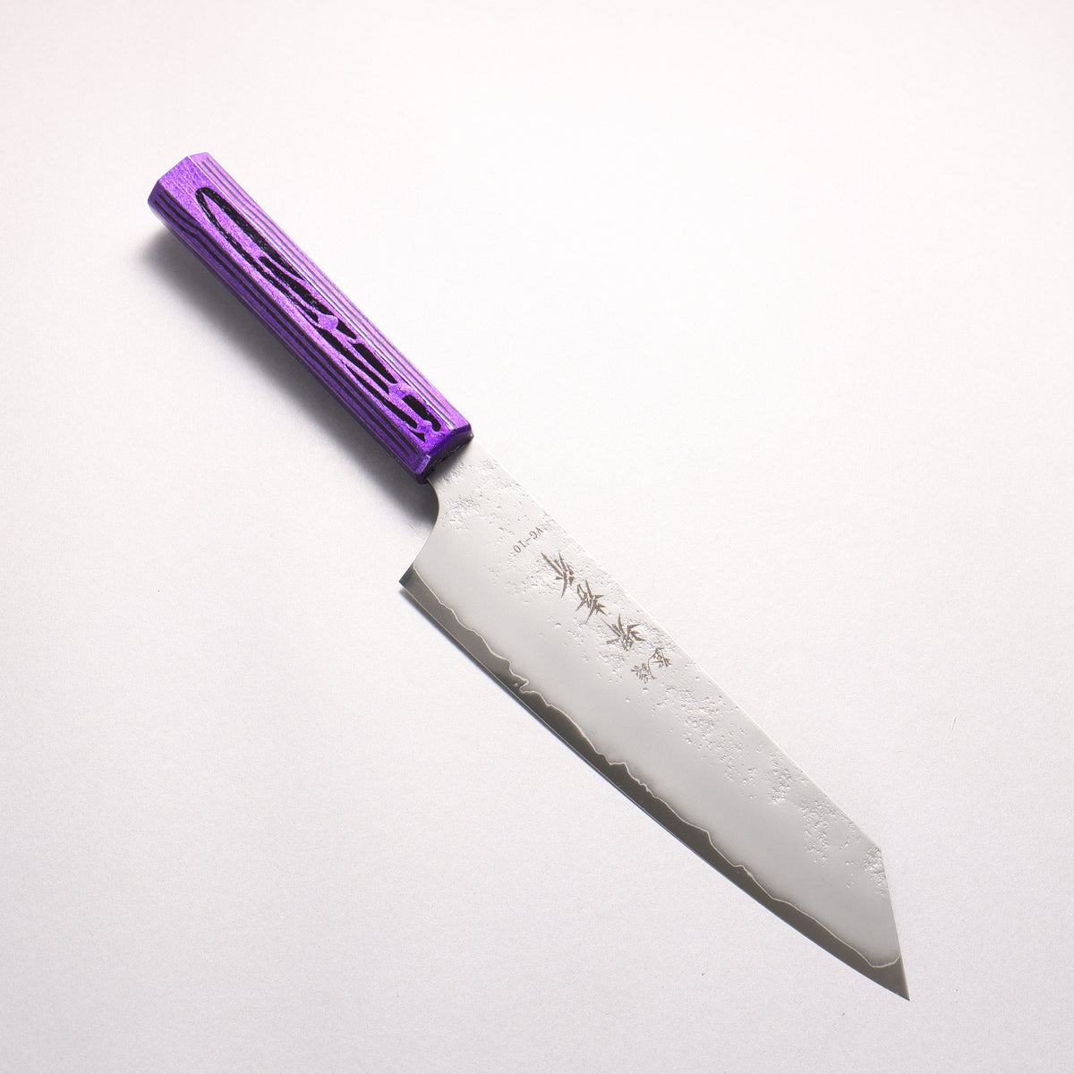Sakai Takayuki Saikou VG10 Nashiji Kengata Gyuto 190mm Brilliant Purple Lacquer Color Handle - Japanny - Best Japanese Knife