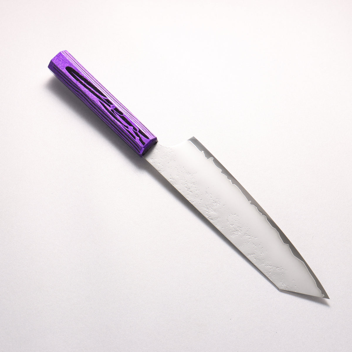 Sakai Takayuki Saikou VG10 Nashiji Kengata Gyuto 190mm Brilliant Purple Lacquer Color Handle - Japanny - Best Japanese Knife
