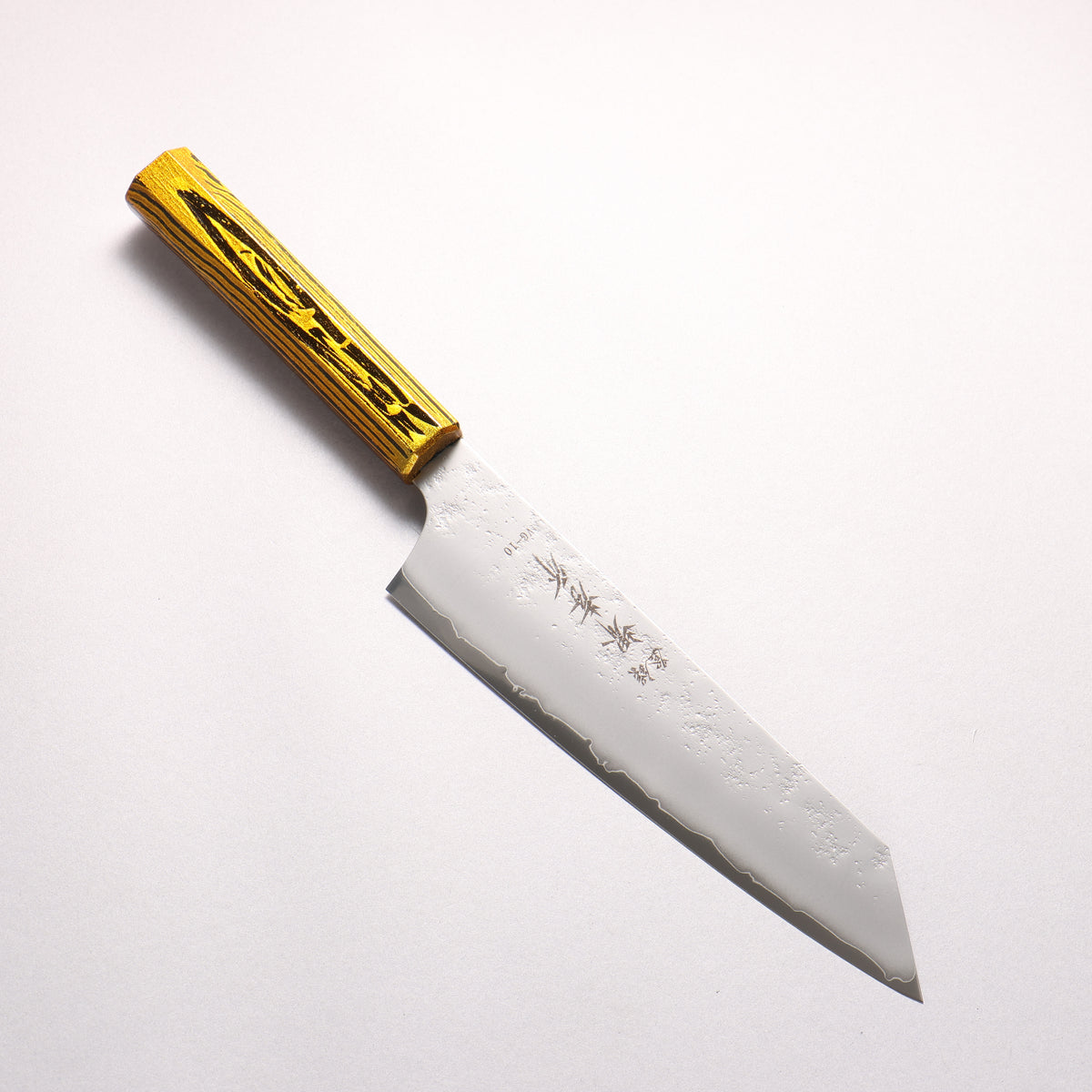 Sakai Takayuki Saikou VG10 Nashiji Kengata Gyuto 190mm Brilliant Gold Lacquer Color Handle - Japanny - Best Japanese Knife